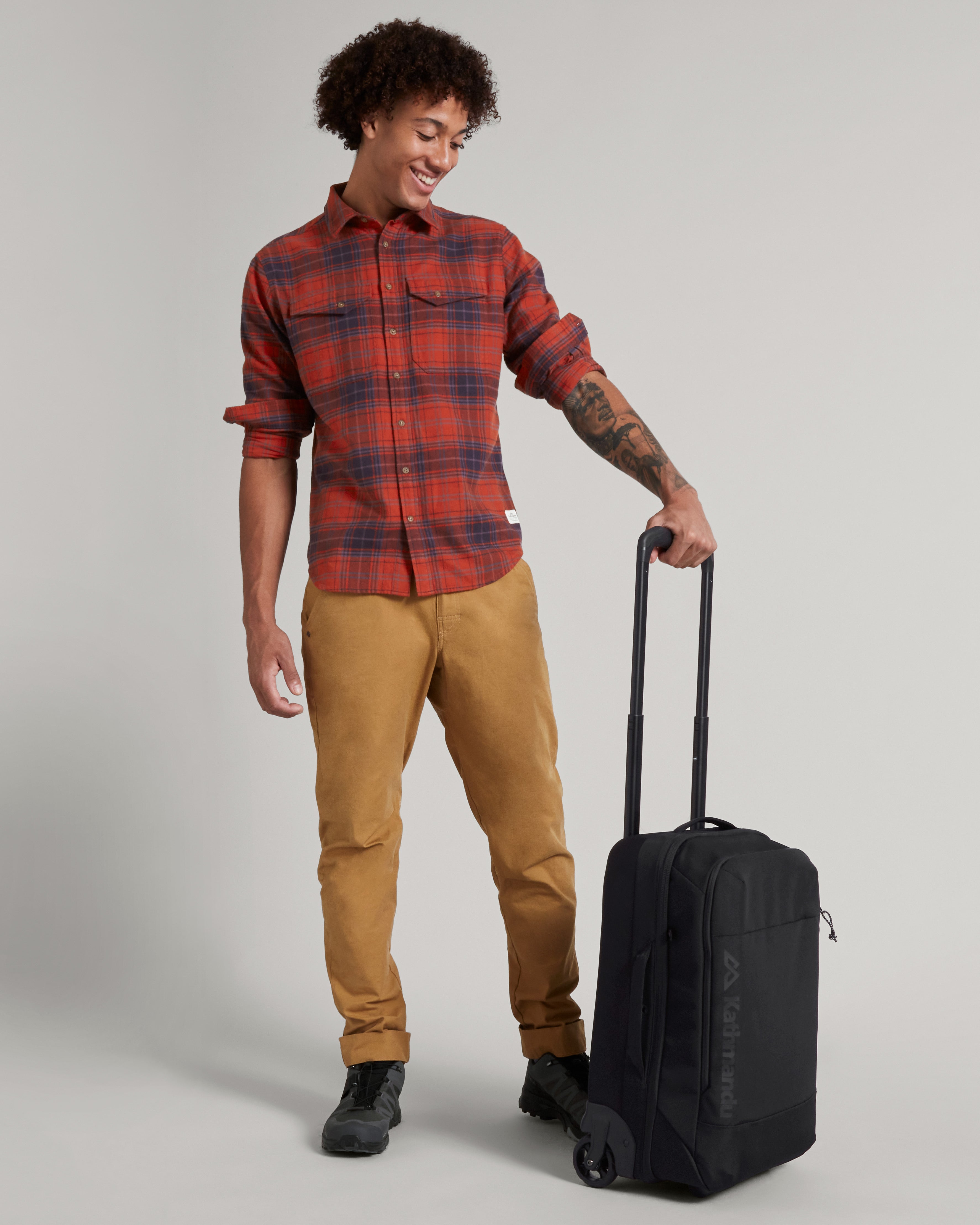 35L Split Level Trolley Bag - Black/Black - Perfect for Travel, Shopping & Outdoor Adventures