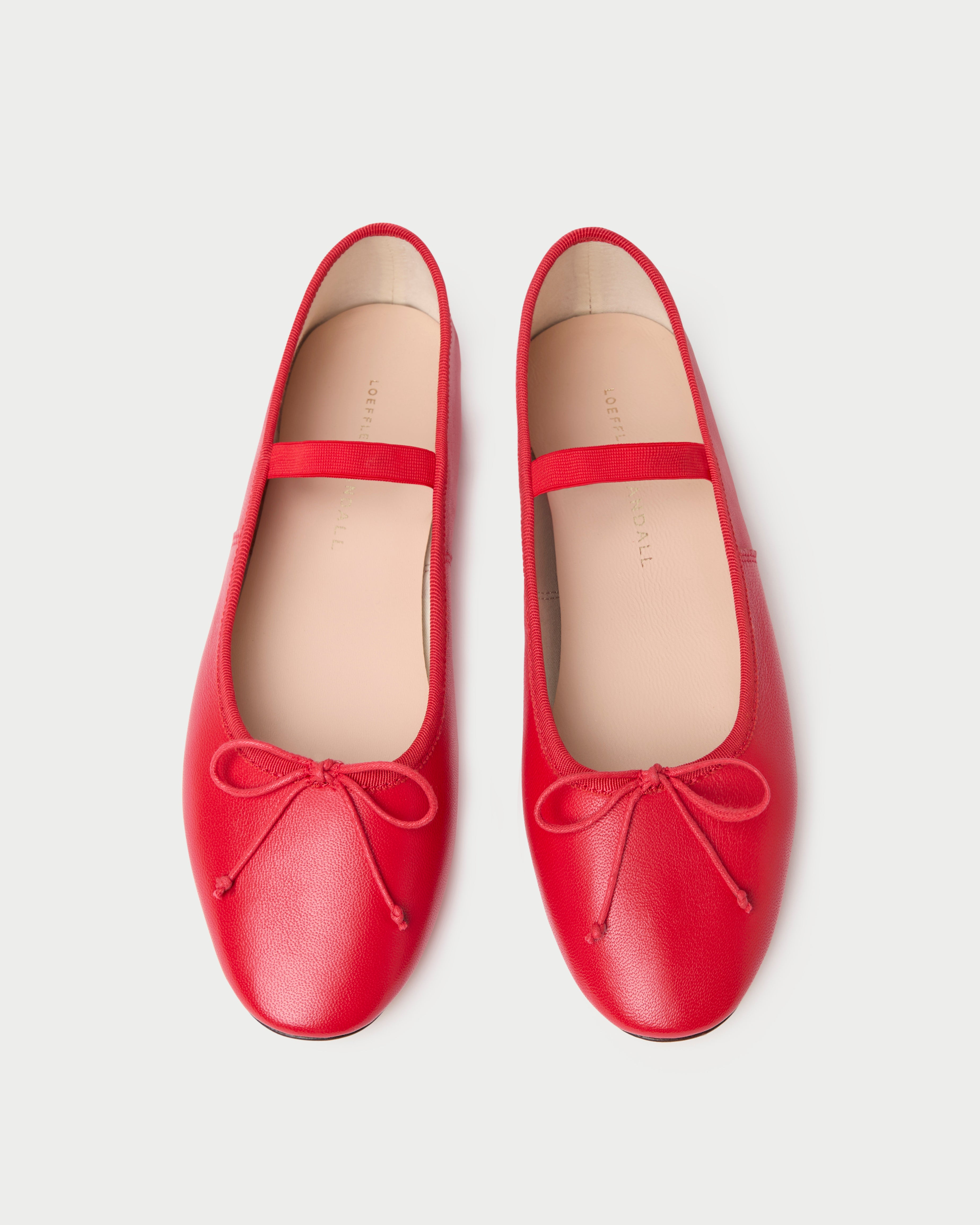 Leonie Red Leather Ballet Flats for Women - Comfortable & Stylish Shoes for Work, Casual Wear & Dance