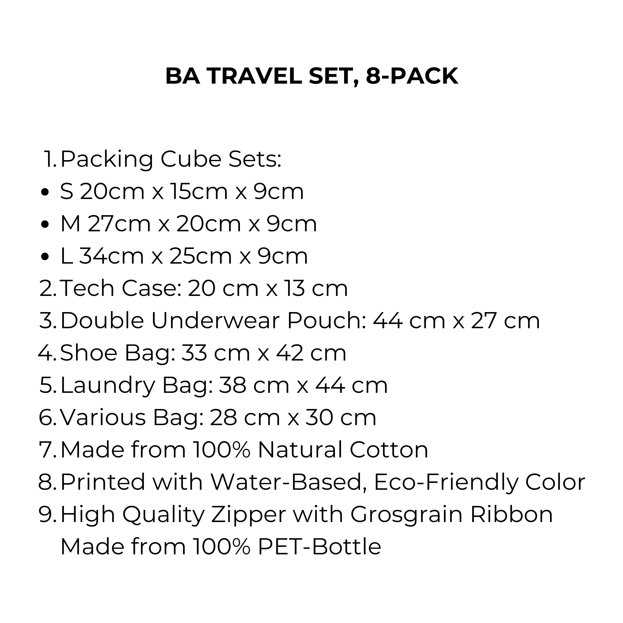 BA Travel Set - 8 Piece Pink & Blush Cosmetic Organizer Kit | Perfect for Makeup Storage, Travel Essentials & On-the-Go Beauty Accessories