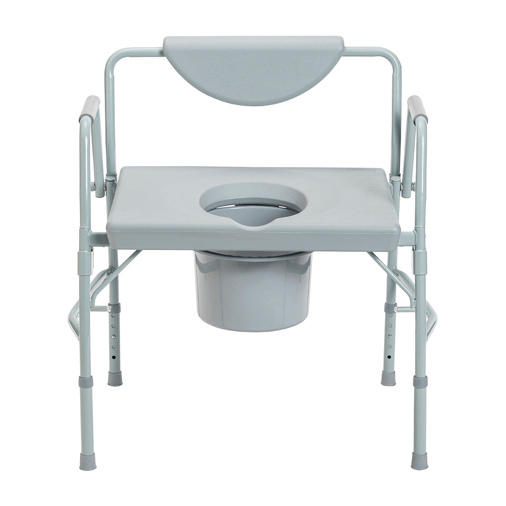 Premium Bariatric Drop Arm Commode - Heavy Duty Toilet Chair for Elderly & Disabled - Adjustable Height, Removable Arms & Pail - Ideal for Home Care, Hospitals & Mobility Assistance
