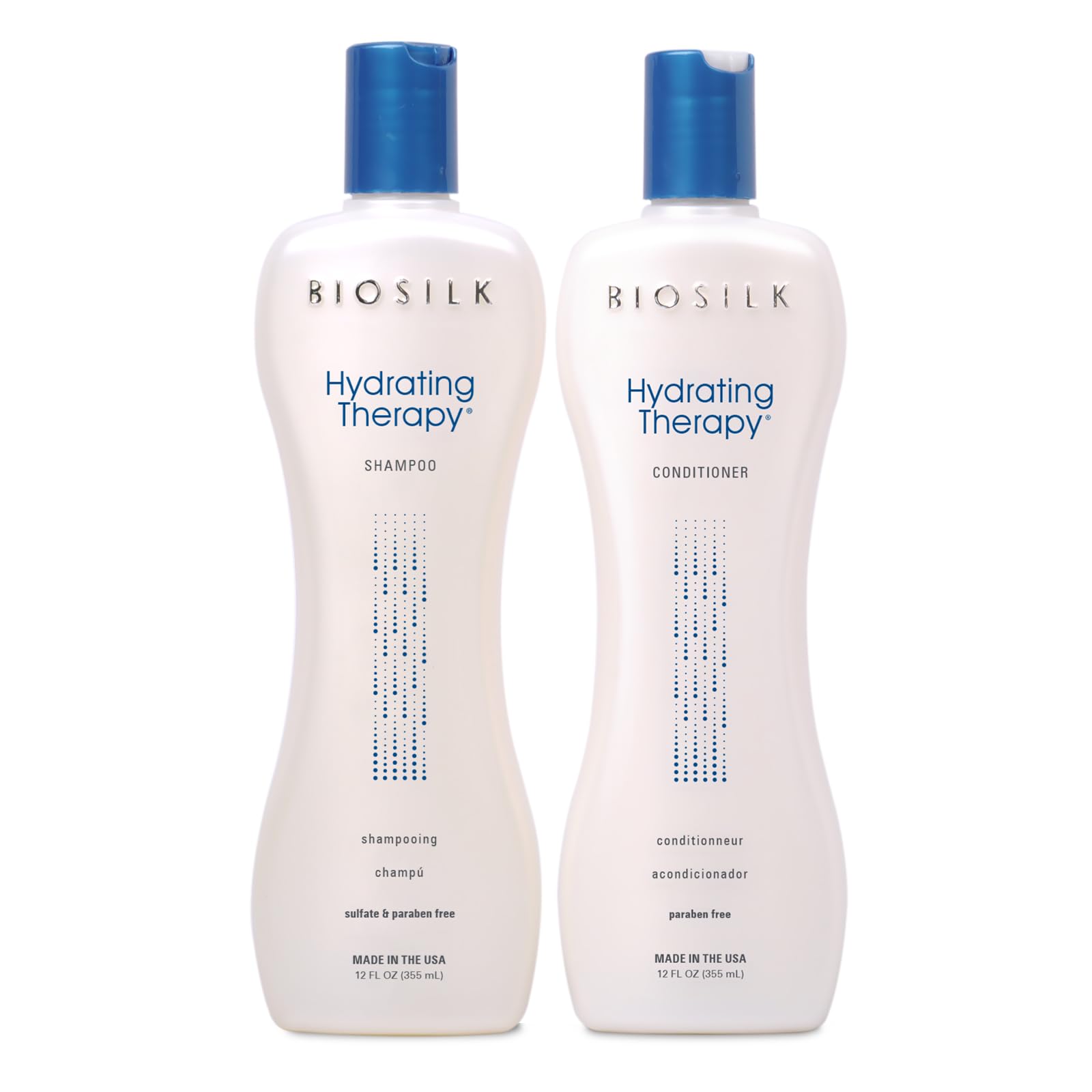 BioSilk Hydrating Therapy Shampoo & Conditioner Set - Sulfate & Paraben Free, Cruelty-Free, 12 Oz (2 Pack) - Deep Moisture Repair for Dry, Damaged & Coarse Hair - Perfect for Daily Hair Care & Salon-Quality Results at Home