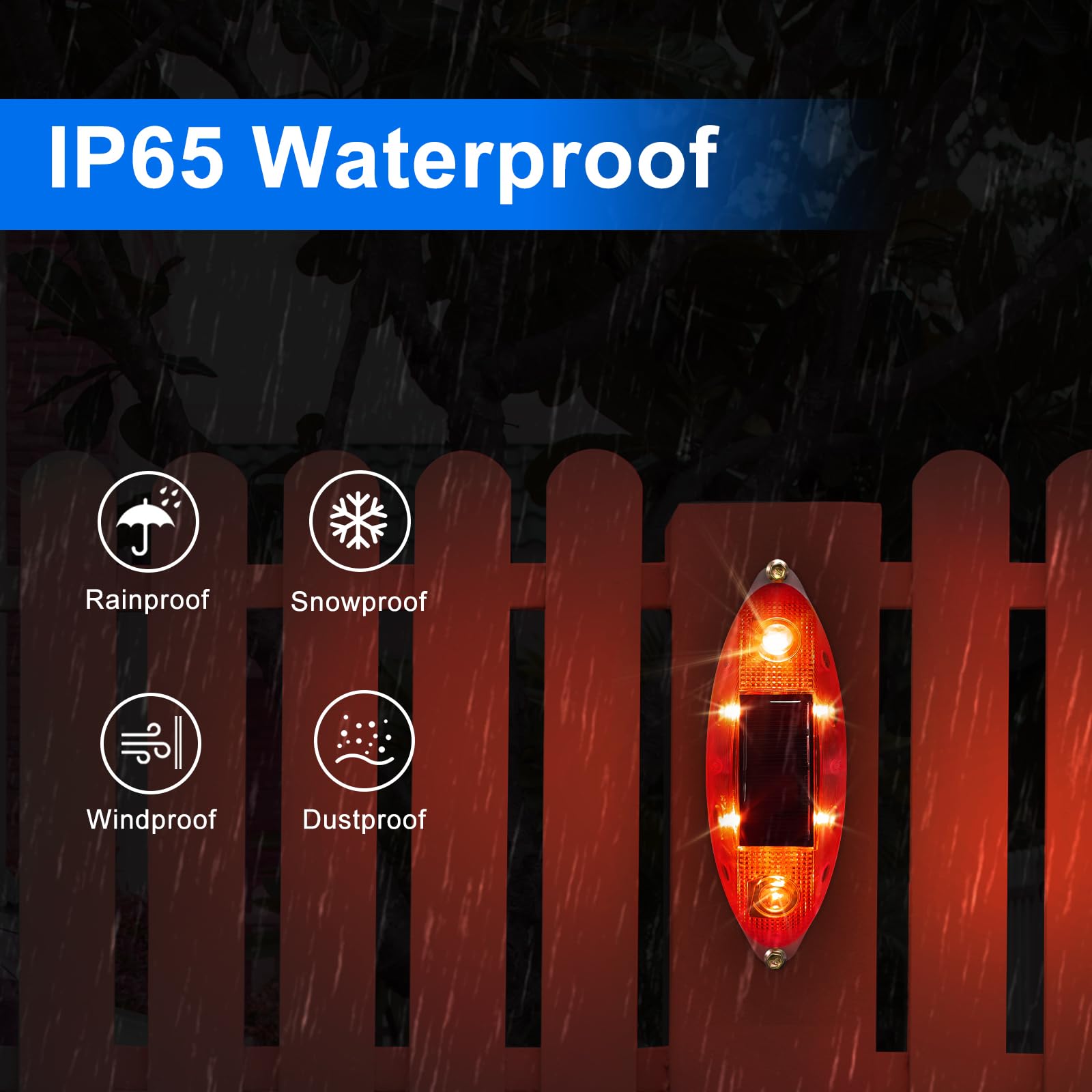 **Aolyty 4 Pack Solar Strobe Warning Lights - IP54 Waterproof Outdoor Safety Flashing Lights for Construction Sites, Traffic, Docks & Marine Use - Bright Red Stop Sign Alert for Road Safety & Emergency Scenarios**