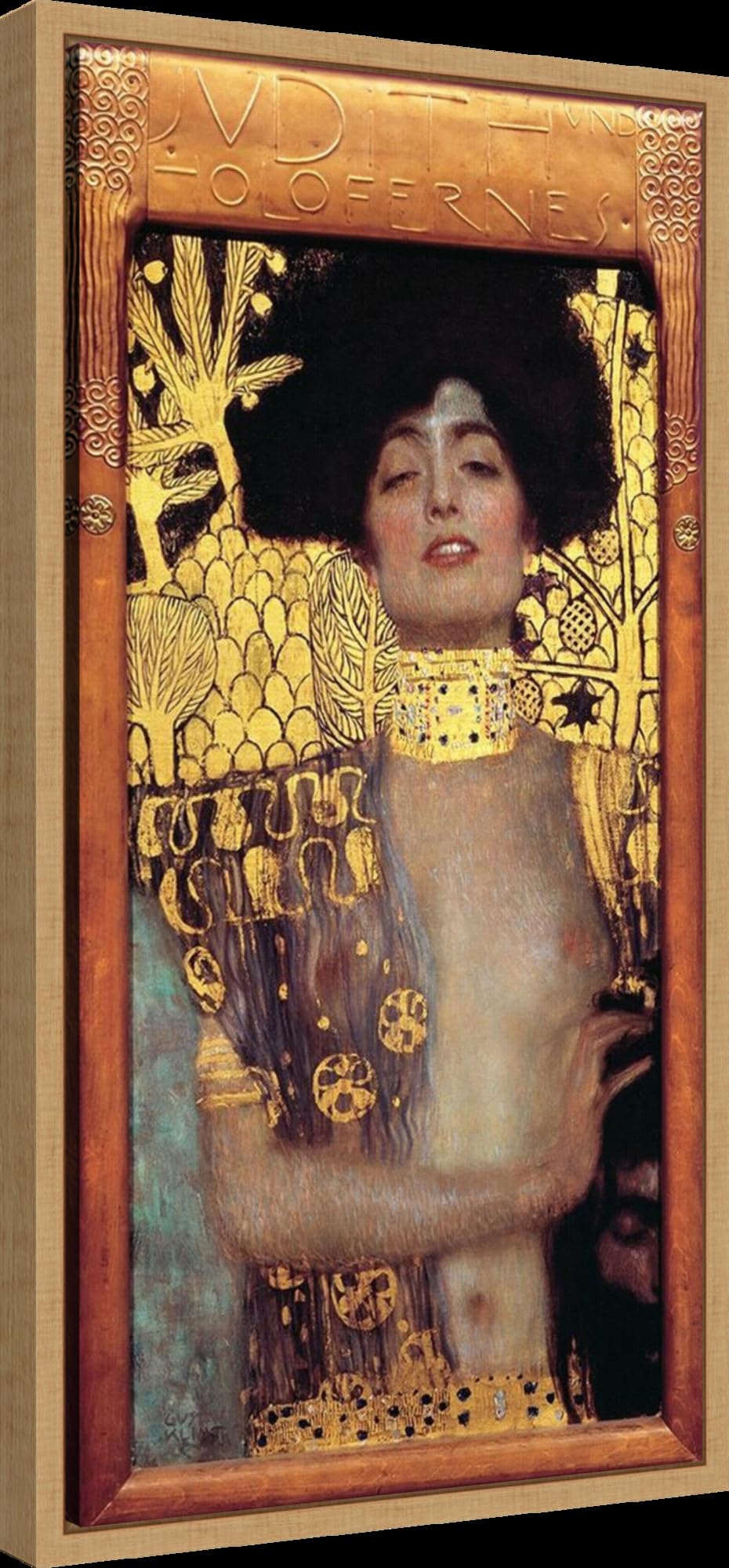 Amanti Art Framed Canvas Wall Art - Gustav Klimt Judith I Abstract Painting 27x14 Inch, Modern Framed Wall Decor for Living Room, Bedroom, Office | Perfect for Home, Office & Gift Giving