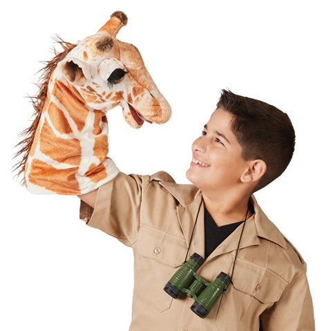 Folkmanis Giraffe Hand Puppet - Realistic Stuffed Animal Puppet for Kids, Storytelling & Educational Play - Perfect for Classroom, Theater & Imaginative Playtime
