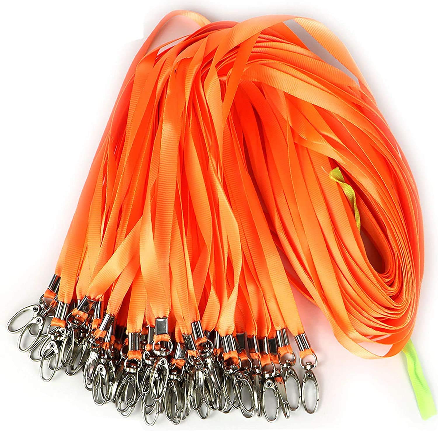 100Pcs Bulk Lanyards with Swivel Hooks - ID Badge Holders for Work & Events