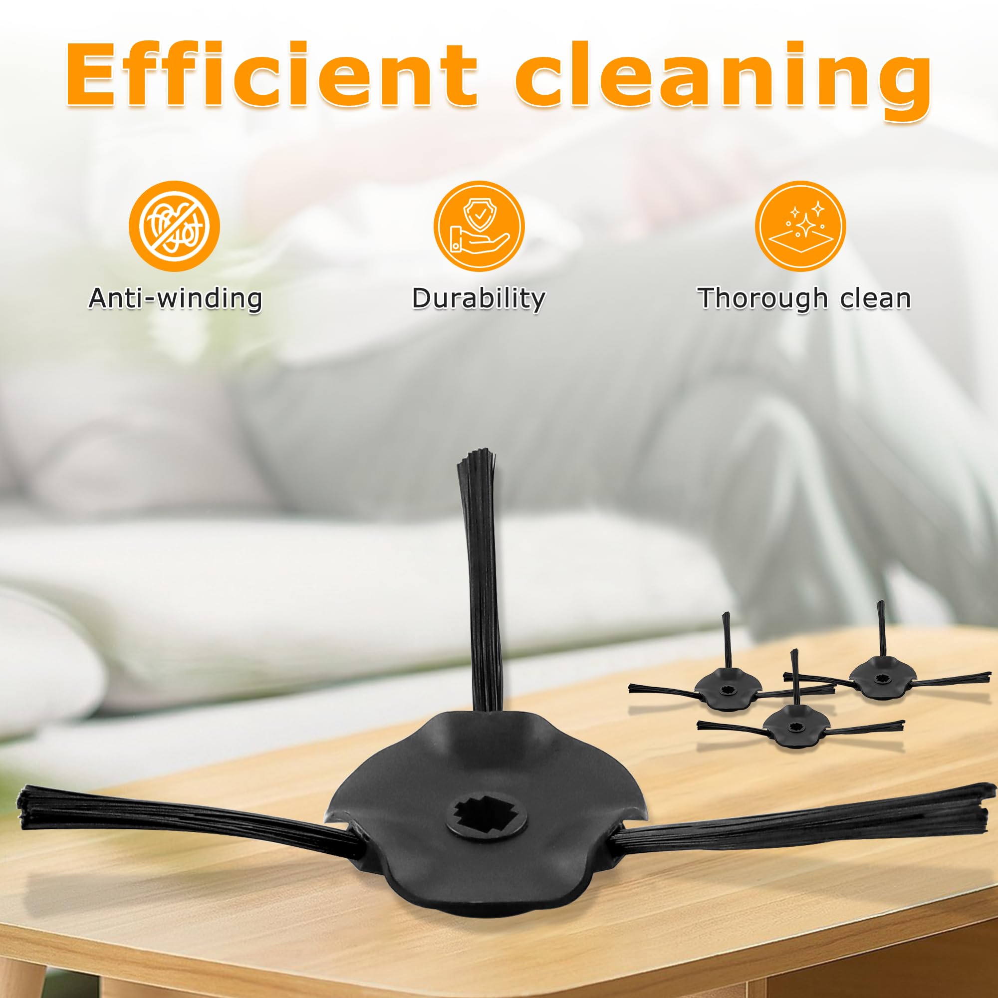 8 Pack Replacement Side Brushes Compatible with Shark Matrix Robot Vacuum RV2310/RV2310AE/AV2310/AV2310AE/RV2300/RV2300S/RV2320S/UR2350AE - Perfect for Hardwood Floors & Pet Hair Cleaning