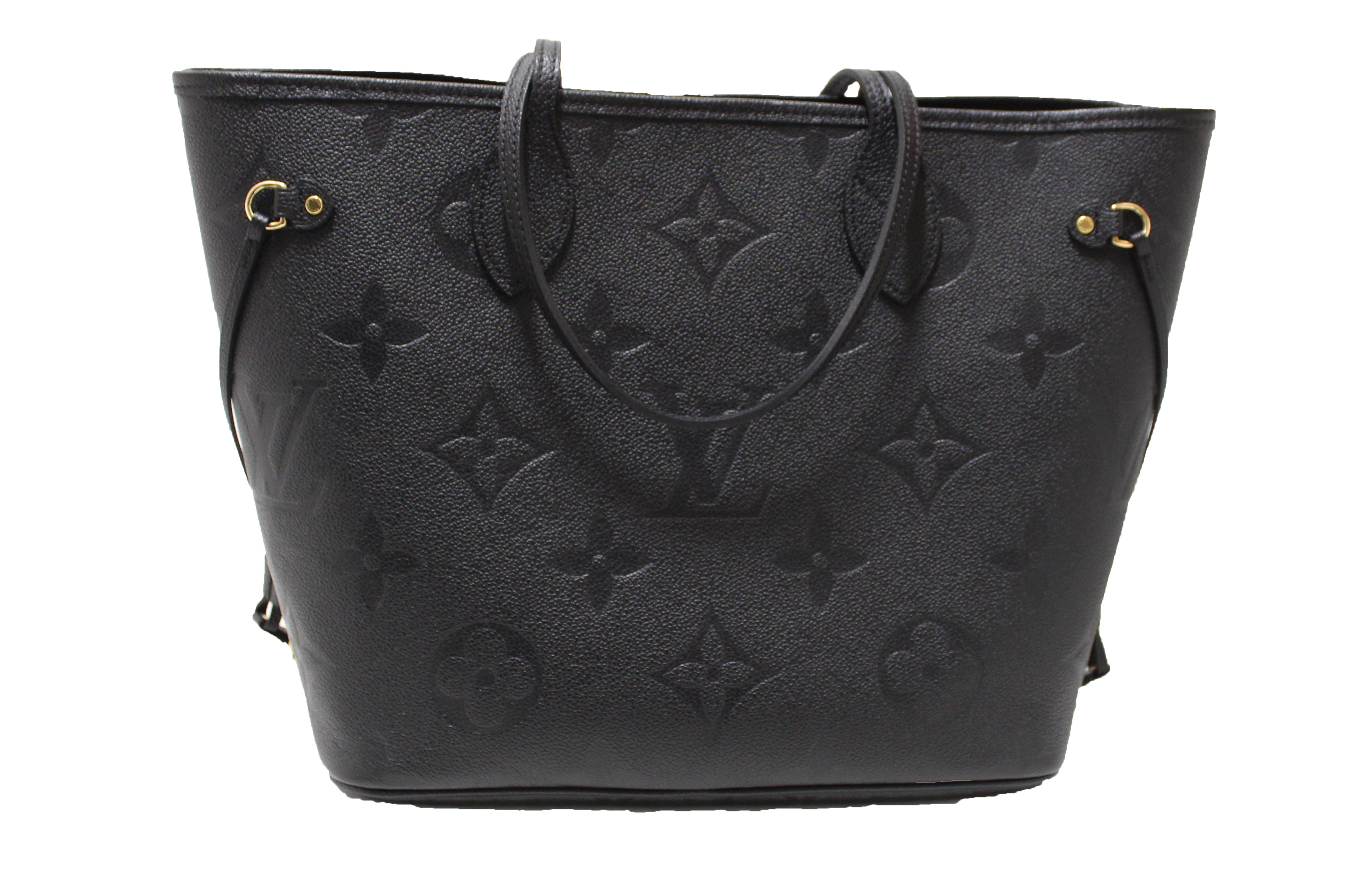 Authentic Louis Vuitton Black Monogram Empreinte Leather Neverfull MM Shoulder Tote Bag - Luxury Designer Handbag for Women, Perfect for Work, Travel & Everyday Use