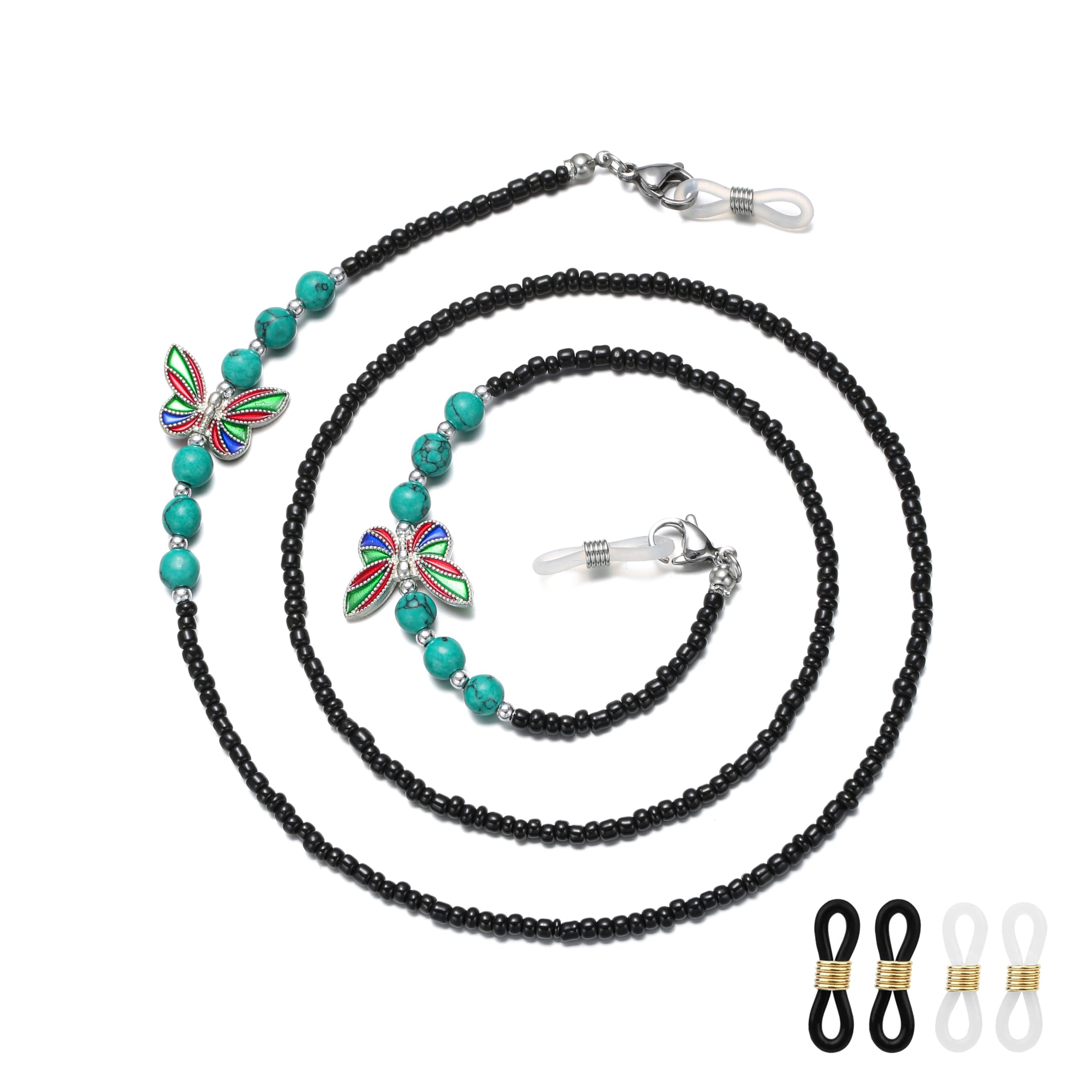 Stylish Beaded Eyeglass Chain for Women - Adjustable Glasses Holder Necklace for Reading & Sunglasses - Perfect for Work, Travel & Outdoor Activities