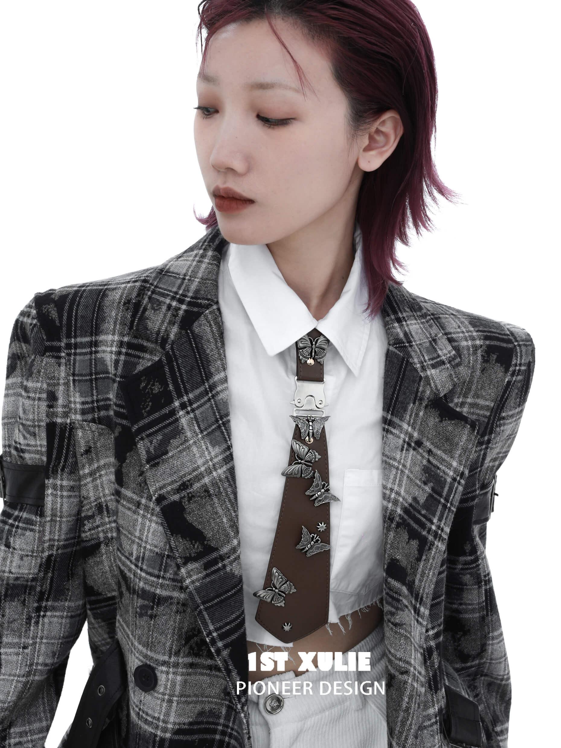 ButterflyWasteland Removable Brown Tie - Adjustable Necktie for Men, Perfect for Weddings, Business Meetings & Formal Events