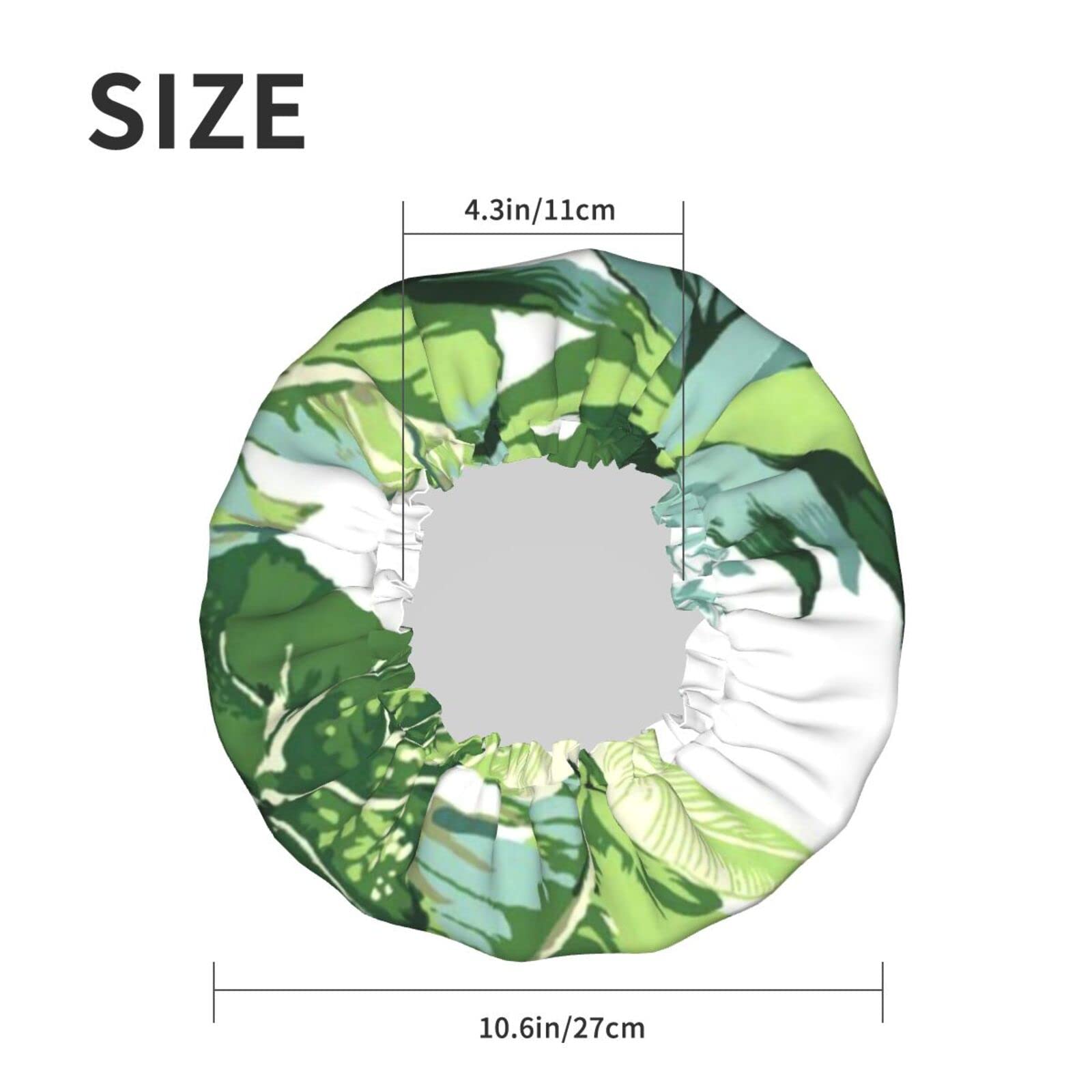 Waterproof Reusable Shower Cap for Women - Cute Banana Leaf Design Double Layer Bathing Hair Cap | Perfect for Shower, Spa, Swimming & Hair Care