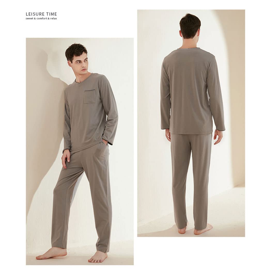 Premium Men's Cotton Modal Pajama Set - Soft Long Sleeve 2-Piece Sleepwear for Men | Comfortable Lounge & Sleep Pajamas for Home, Travel & Relaxation