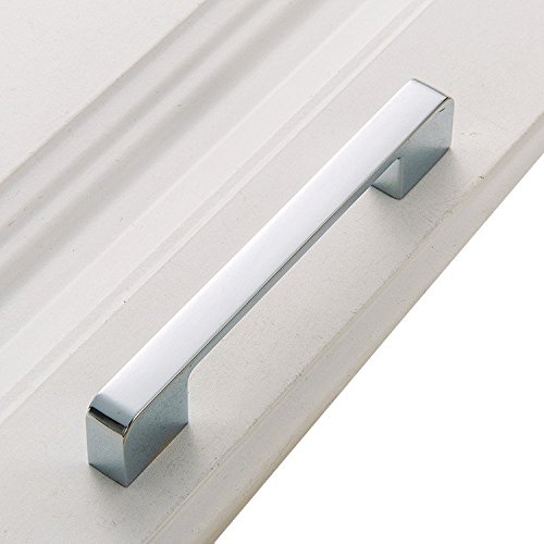 12PCS Polished Chrome Modern Cabinet Handles - Sleek Drawer Pulls for Kitchen Cabinets, Dressers & Wardrobes - Durable Hardware for Home Renovation & Furniture Upgrade