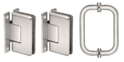 Polished Chrome CRL C0LS3CH Cologne 037 Hinge and Shower Pull Handle Set - Perfect for Bathroom Cabinets, Shower Doors & Home Renovation Projects
