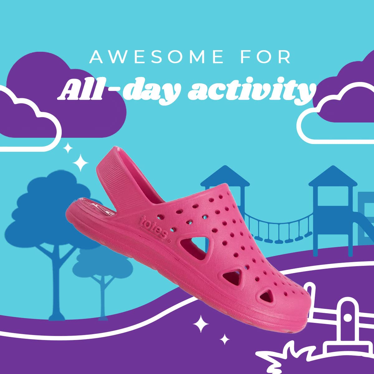Unisex Kids Water Shoes - Totes Everywear Splash & Play Clogs for Beach, Pool, and Outdoor Activities