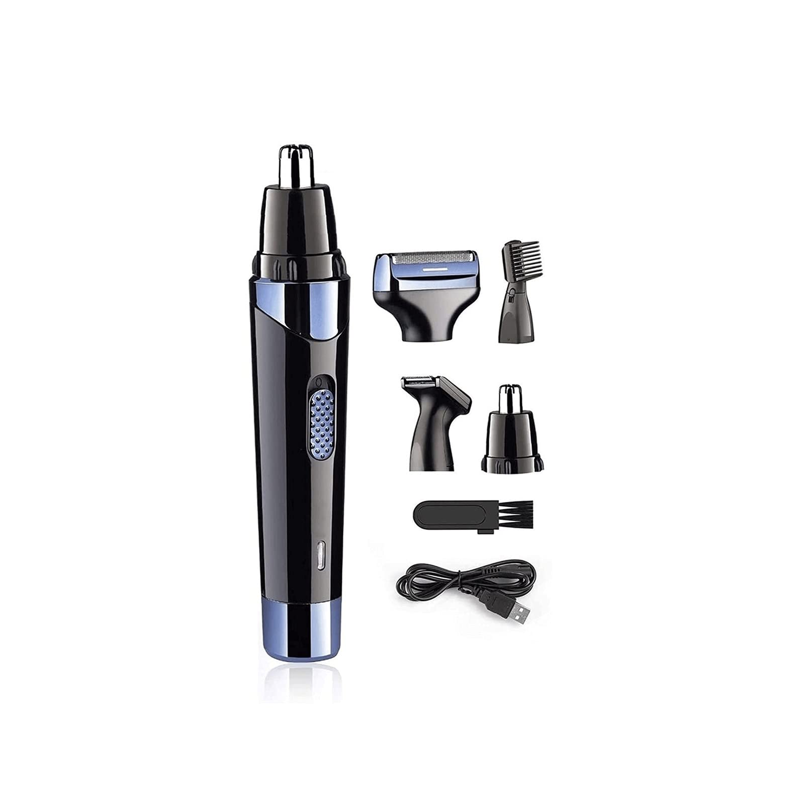 Professional Men's Ear & Nose Hair Trimmer - 4-in-1 Vacuum Cleaning System with Lightweight Waterproof Design for Women's Facial Hair Grooming - Perfect for Travel, Home & Salon Use