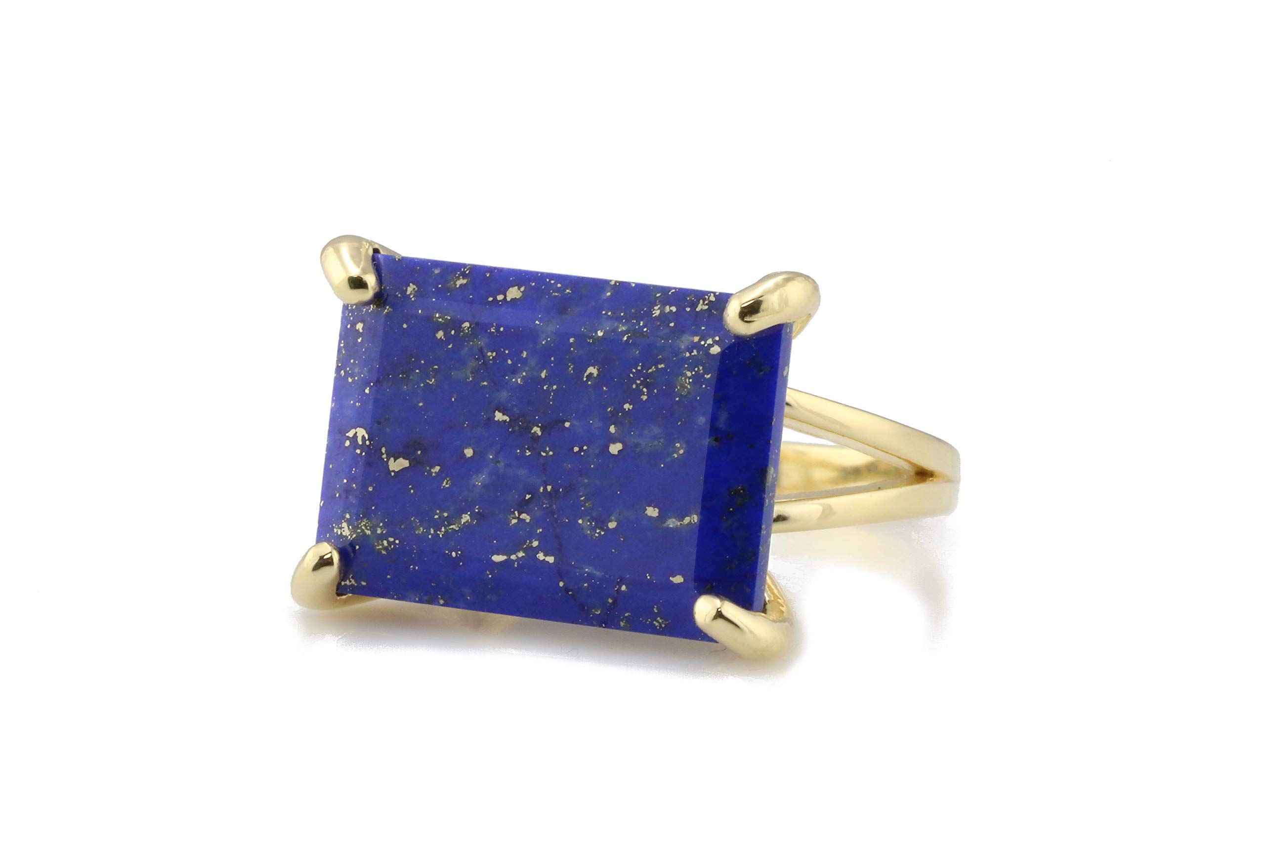 14k Rose Gold Lapis Lazuli Ring - Natural Gemstone Jewelry for Women - Elegant Birthday Gift