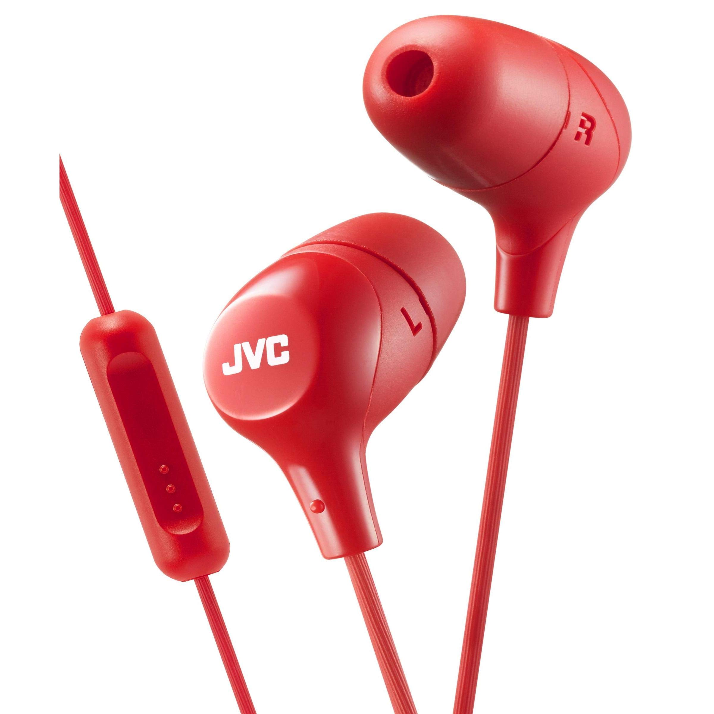 JVC in-Ear Headphones with 1-Button Remote & Mic - Noise Isolating Earbuds for Running, Gym, Commuting & Travel - High Quality Bass Sound Earphones for iPhone & Android Phones