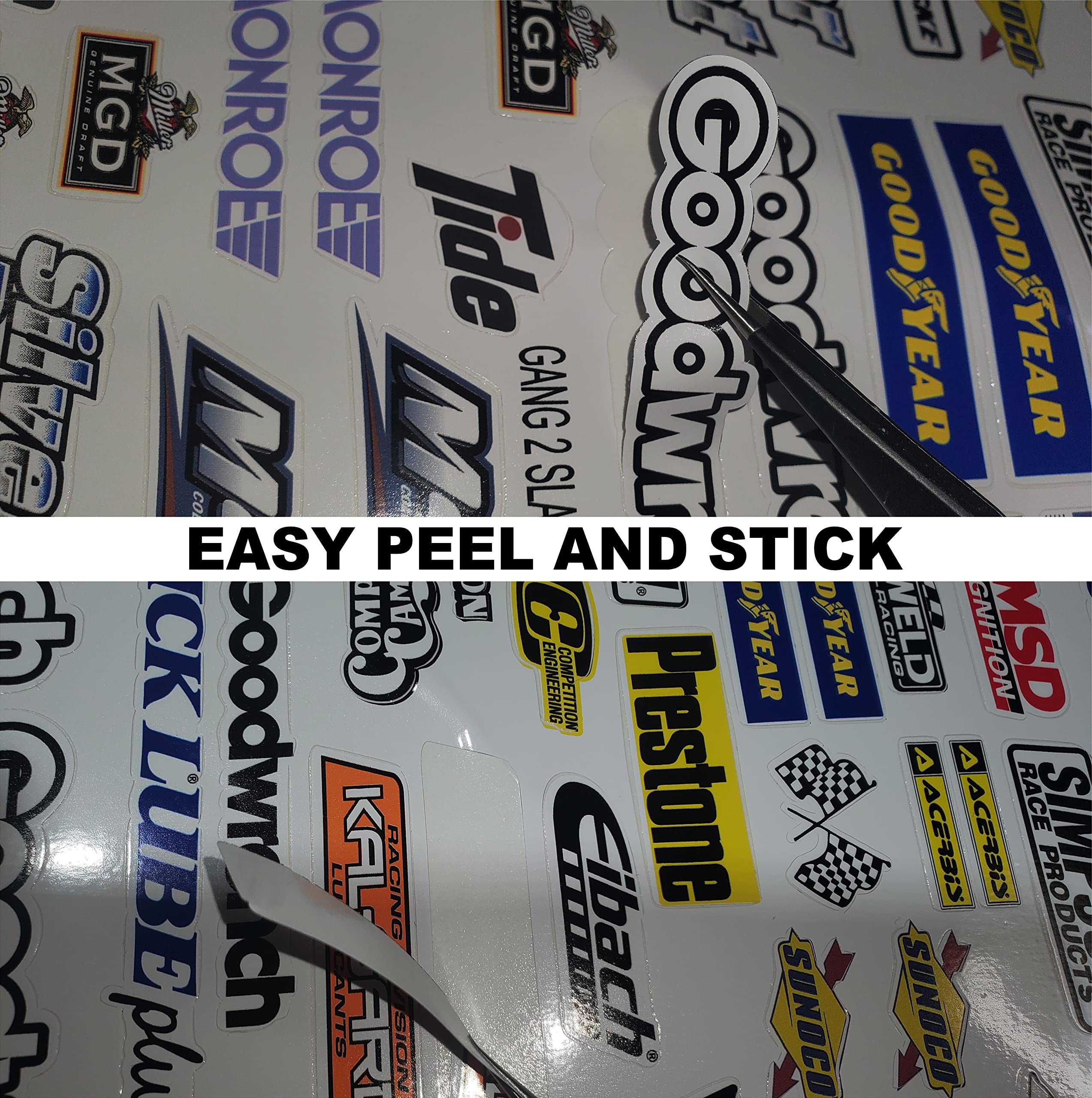 High-Quality White Vinyl R/C Car Racing Decal Sticker Sheet - 1/12 to 1/10 Scale Lexan Body Stickers for Radio Control Models - Perfect for Customizing RC Cars, Trucks & Drift Vehicles