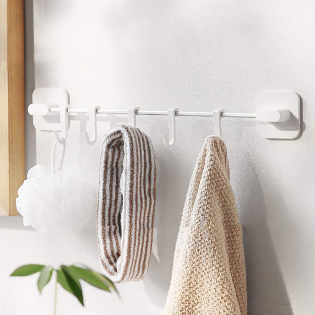 Wall Mount Hook - 5 Pack Decorative Coat & Hat Hanger for Entryway, Bathroom, Closet & Kitchen Organization - White | Space Saving Home Storage Solution for Coats, Bags, Towels & Hats