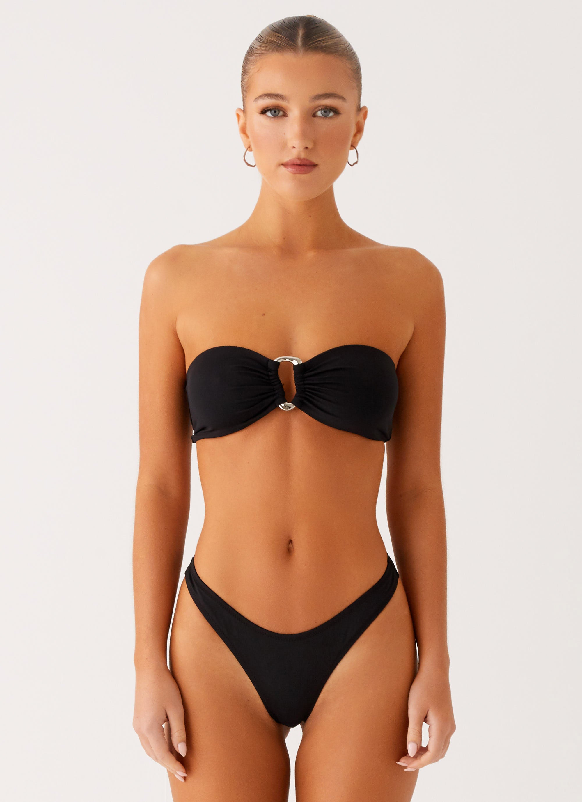 Sexy Black Cuba Bikini Bottoms - High Waisted Swimwear for Women, Perfect for Beach Vacation & Pool Party