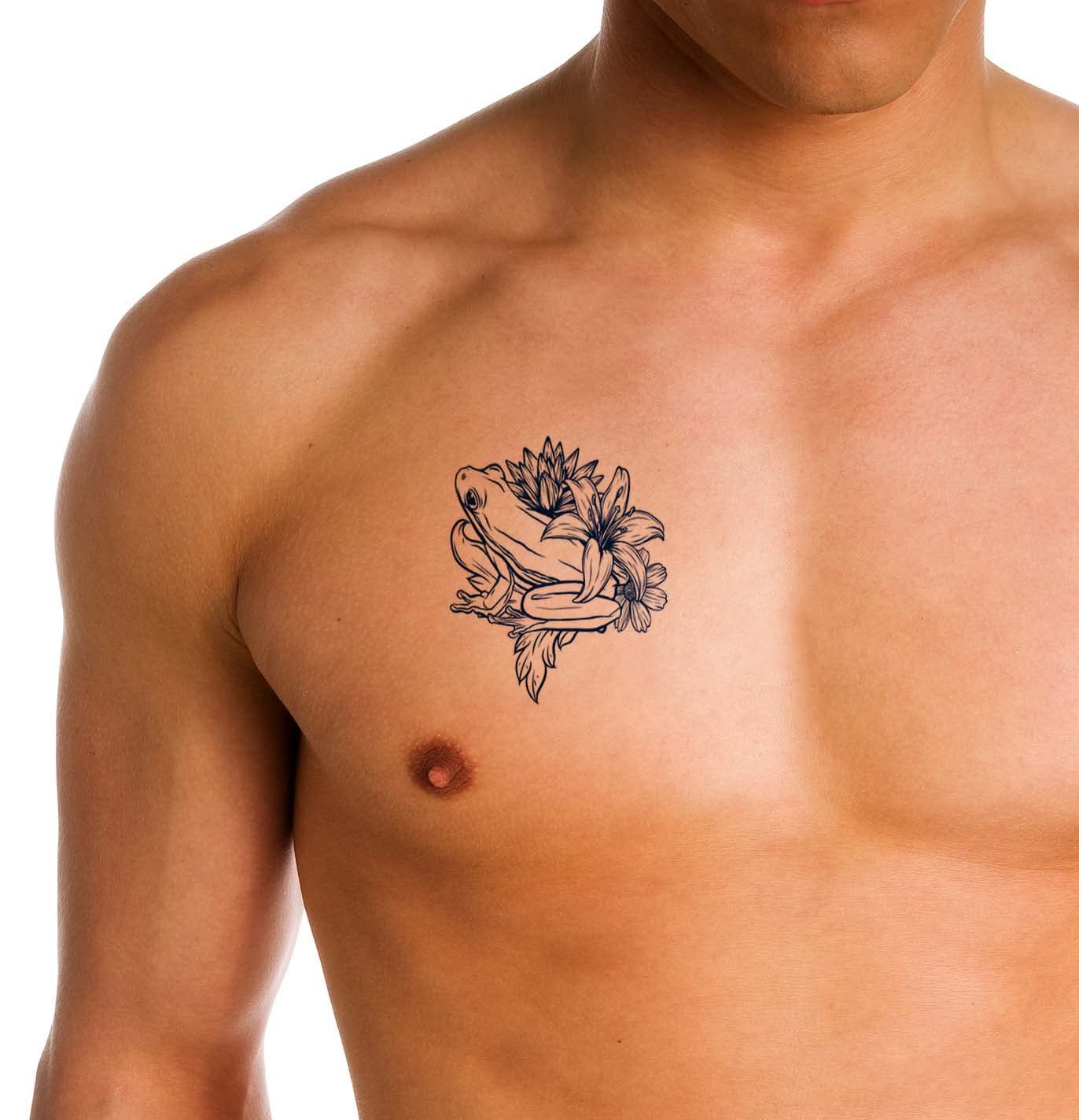 Long-Lasting 1-2 Weeks Semi-Permanent Eye Juice Ink Temporary Tattoo for Adults - Black & White Ornate Doodle Graphic Style, Realistic Navy Blue Designs for Men & Women - Perfect for Chest, Neck, Arm - 4 Sheets - Great for Parties, Festivals, and Body Art Enthusiasts