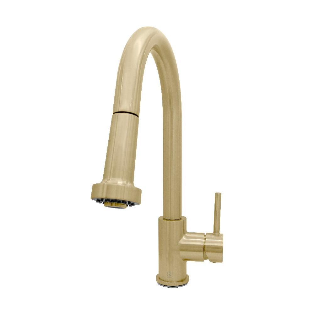 ZLINE Monet Pull Down Kitchen Faucet in Champagne Bronze - High Arc Single Handle Sprayer Faucet with Magnetic Docking for Modern Farmhouse & Commercial Kitchens (MON KF CB)