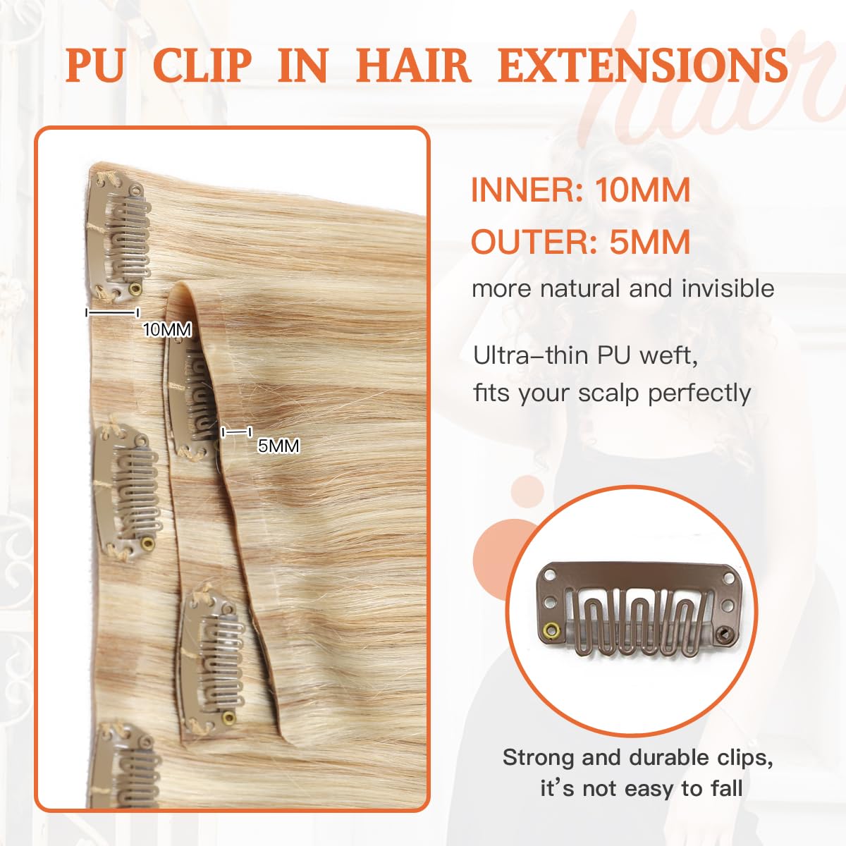 Silky Straight Clip-in Remy Human Hair Extensions for Women - 18 Inch Natural Black Hair Weft for Length & Volume - Perfect for Parties, Weddings & Daily Styling
