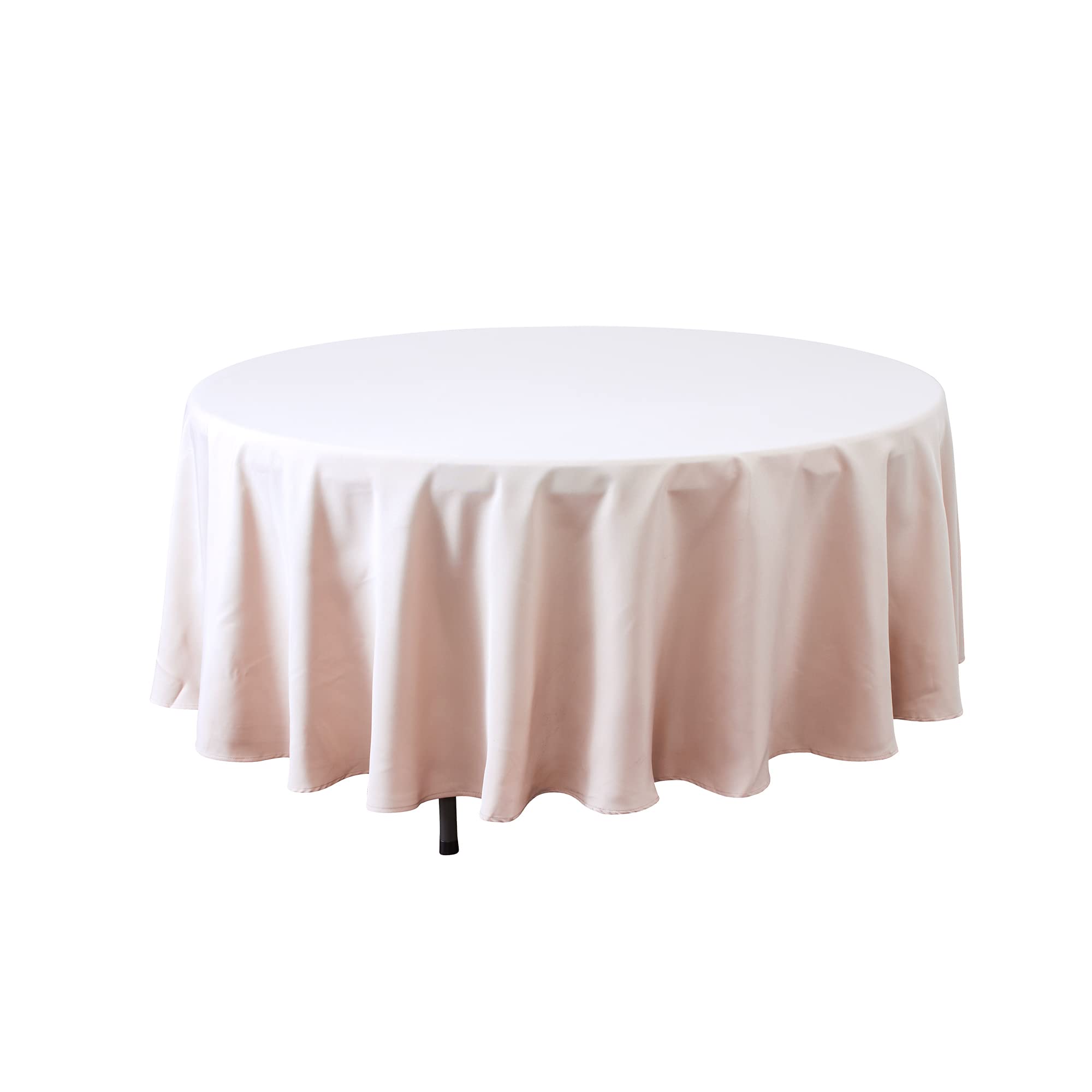 Simply Elegant 120-Inch Round Premium Polyester Tablecloth - Washable Table Cover for Weddings, Birthdays, Receptions | Home Decor Accessory (Blush) - Perfect for Dining Tables, Banquet Halls & Party Decorations