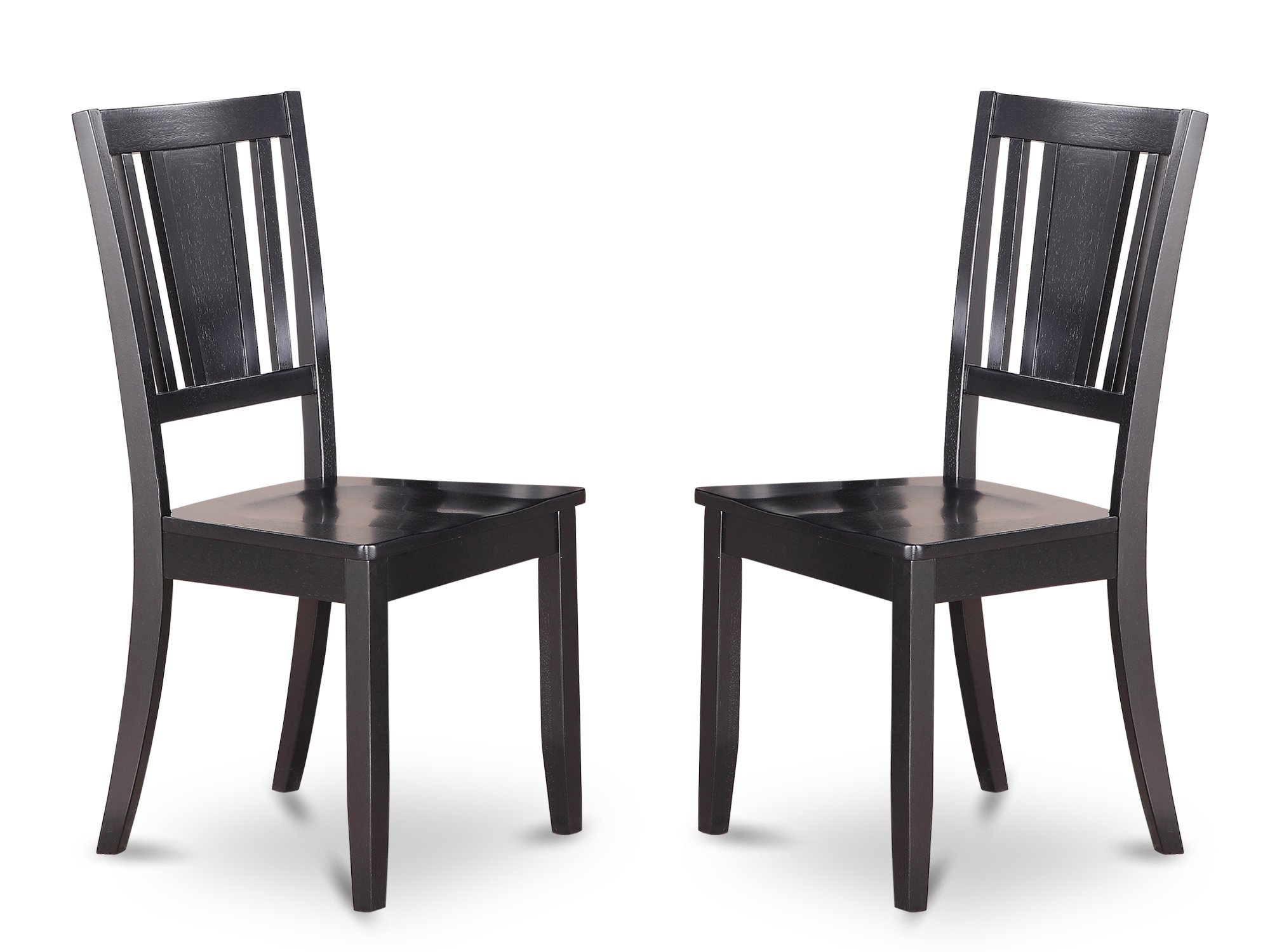 East West Furniture NODU3-BLK-W 3-Piece Black Dining Room Table Set with Butterfly Leaf Extension - 32x54 Inch Rectangle Kitchen Table & 2 Matching Chairs | Perfect for Small Spaces, Breakfast Nooks & Compact Apartments