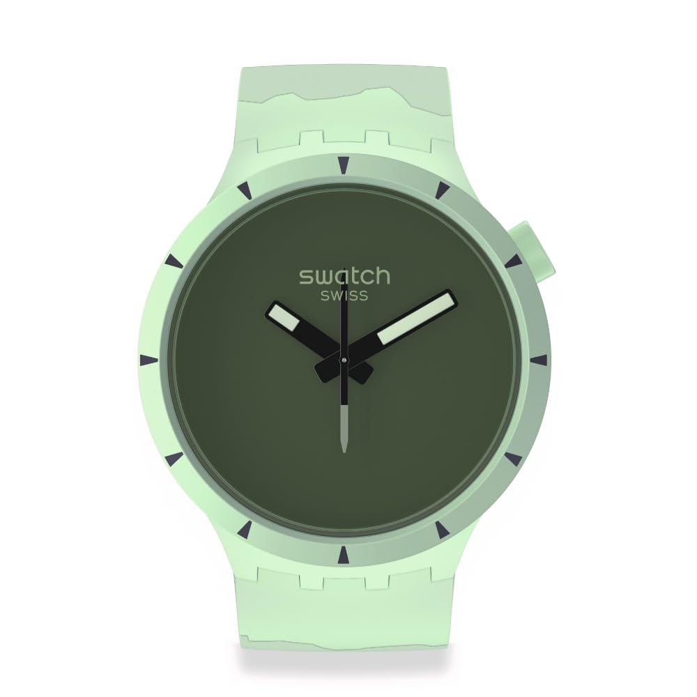 Swatch BIG BOLD BIOCERAMIC FOREST Unisex Watch - SB03G100 | Waterproof Sports & Casual Wristwatch for Men & Women | Perfect for Outdoor Activities, Gym & Everyday Wear