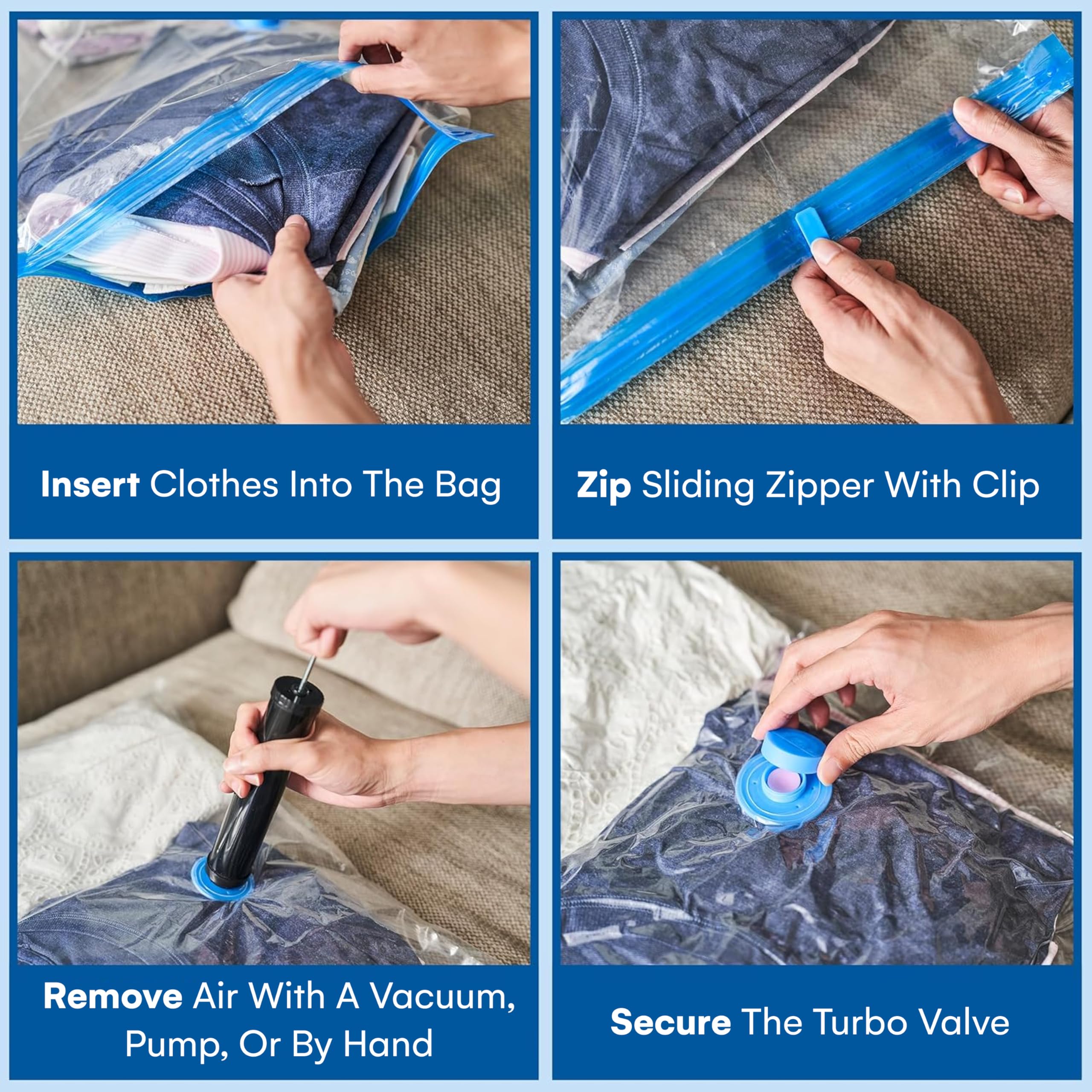 Spacesaver Vacuum Storage Bags (Jumbo 2 Pack) - Save 80% Closet Space | Vacuum Sealer Bags for Comforters, Blankets, Bedding & Clothes | Space Saving Storage Solution for Home, Travel & Seasonal Organization