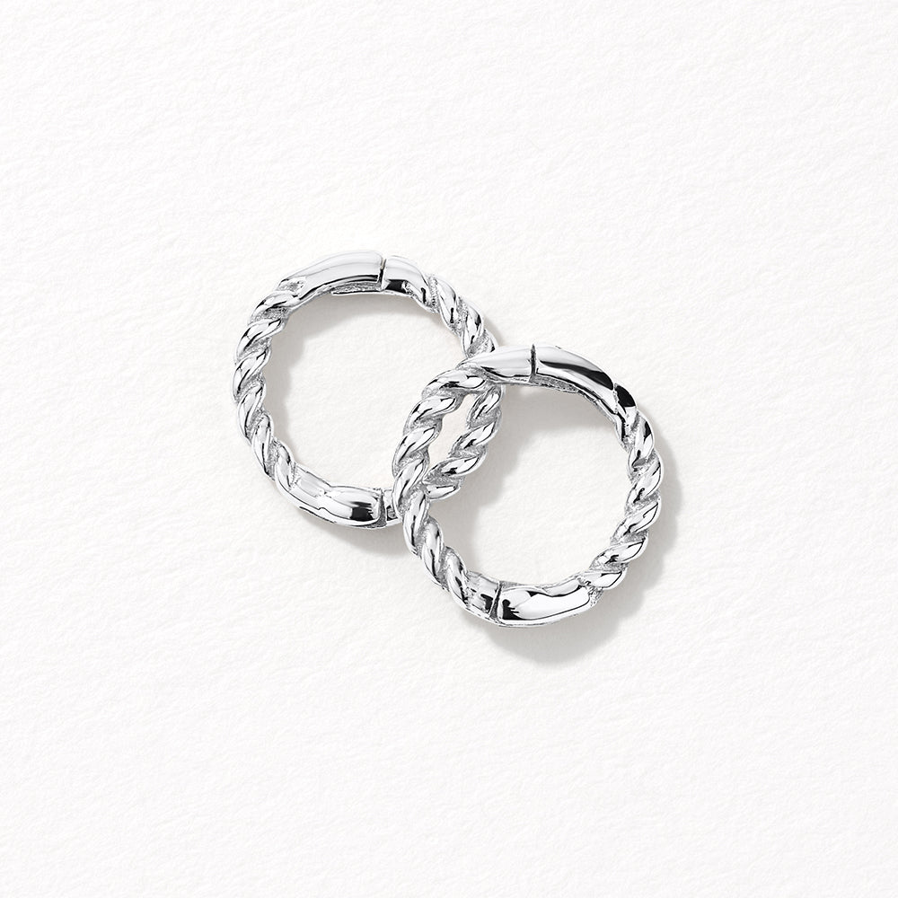 Mini Rope Helix Huggie Earrings in Sterling Silver - Perfect for Everyday Wear & Cartilage Piercing Jewelry