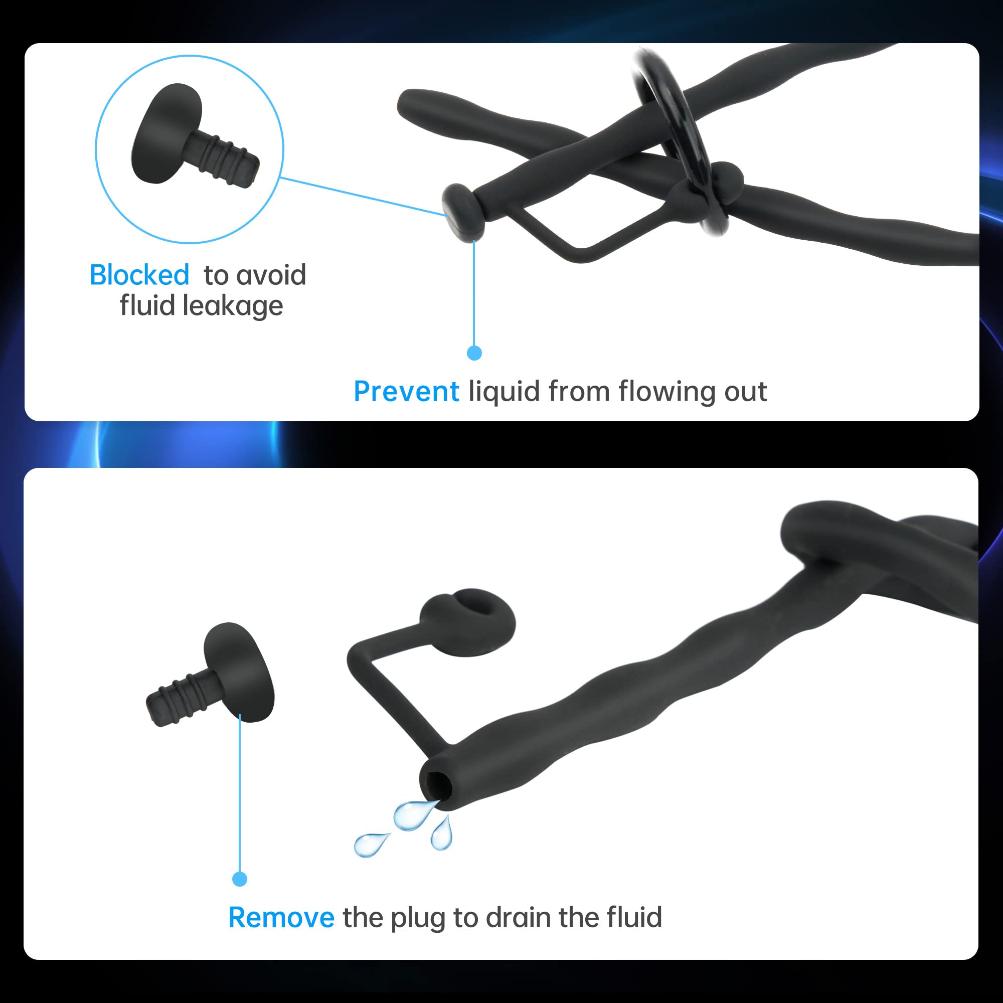 Premium Silicone Urethral Dilators Set - S M L Sizes for Men | Comfortable Penis Plug & Masturbation Sex Toy | Ideal for Sensual Play, BDSM & Personal Exploration