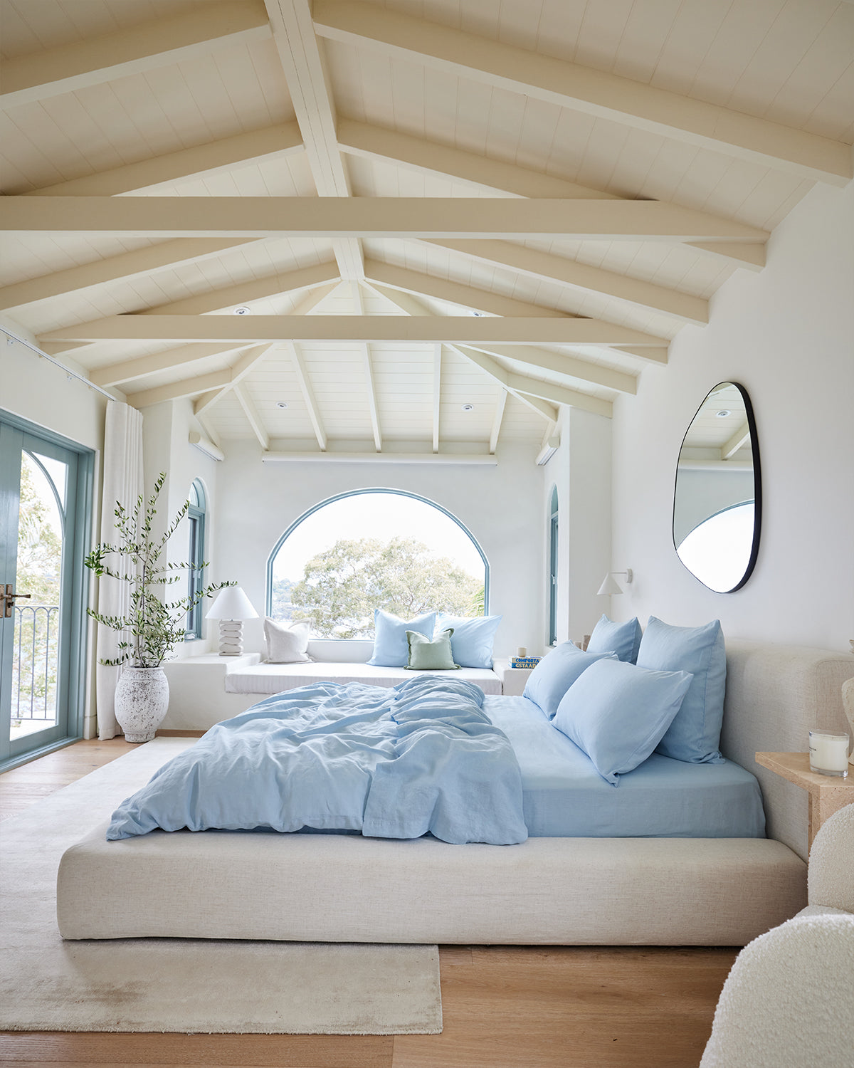 Premium 100% French Flax Linen Flat Sheet - Breathable & Soft Bedding for All Seasons - Perfect for Master Bedrooms, Guest Rooms & Luxury Hotels