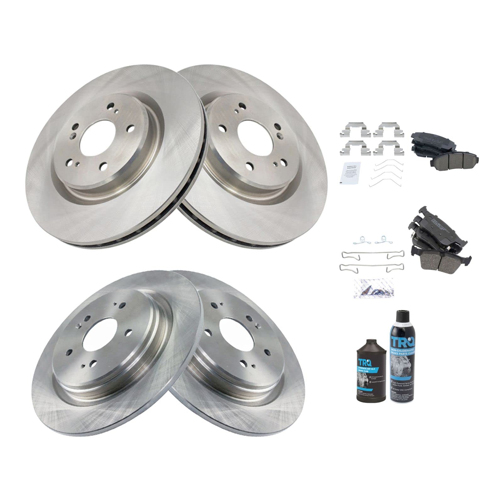High-Performance Front & Rear Ceramic Brake Pads & Rotors Kit - Compatible with 2019-2020 Acura RDX - Includes Brake Chemical Kit for Smooth, Quiet Stops - Perfect for City Driving & Highway Commutes