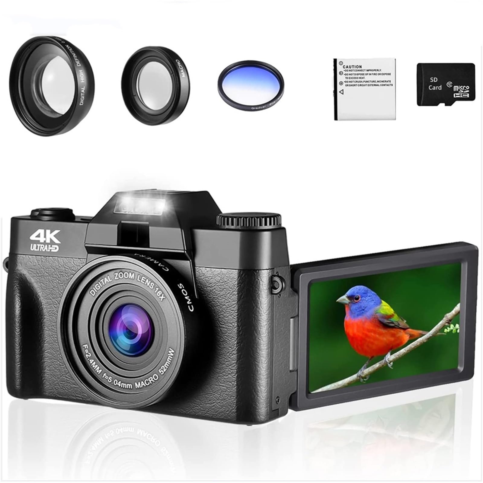 4K WiFi Digital Camera with 48MP & 3