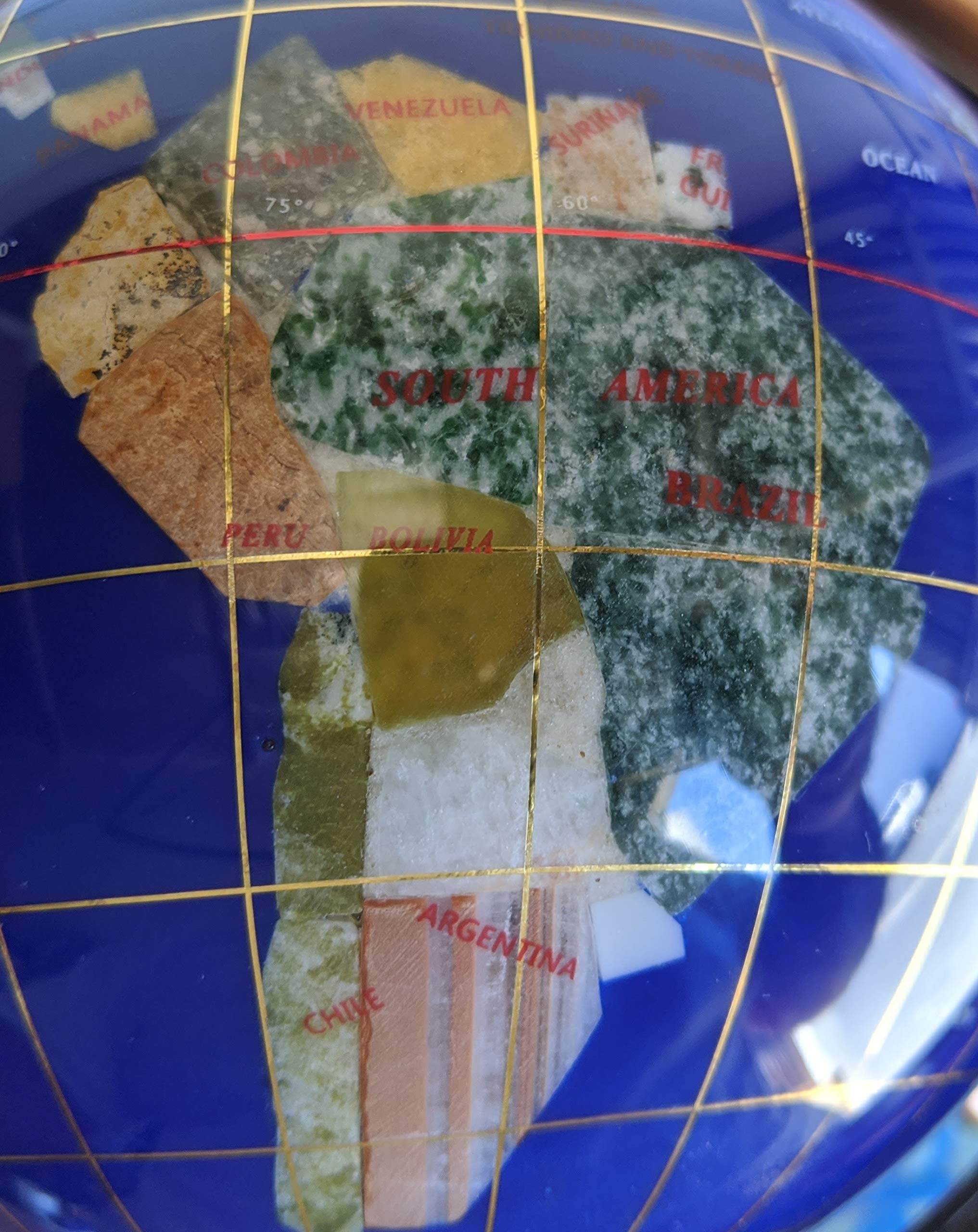 10-Inch Blue Lapis Ocean Gemstone World Globe with Copper Tripod Stand - Unique Art Tabletop Decor for Home, Office & Gift Giving - Perfect for Geography Lovers & Meditation Spaces