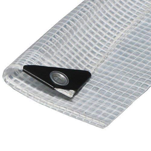 Heavy Duty Waterproof Clear Tarp with Reinforced Corners - Includes Carabiner Flashlight (16x30 ft) - Perfect for Camping, Outdoor Events & Emergency Shelter