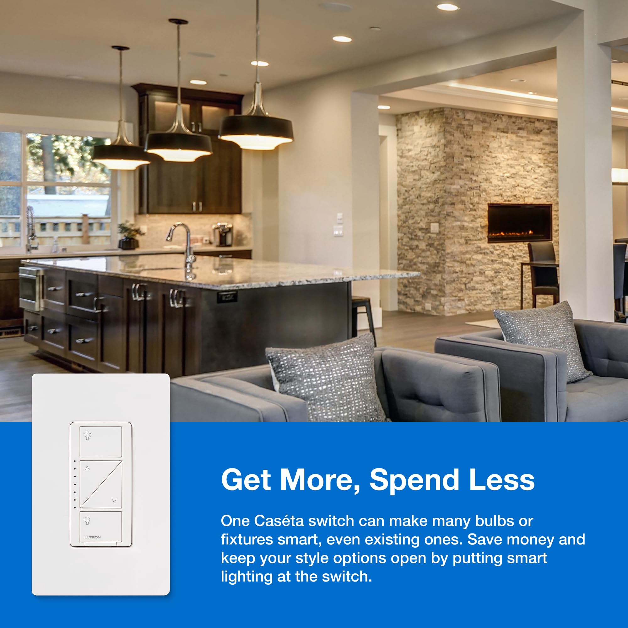 Lutron Caseta Smart Dimmer Switch Kit - 2 Dimmers, 2 Wall Plates, 2 Remotes, 2 Pedestals & Hub - Works with Alexa, Apple HomeKit, Google Assistant - 3-Way, 150W, No Neutral Required - Perfect for Smart Home Lighting Control in Living Room, Bedroom & Kitchen