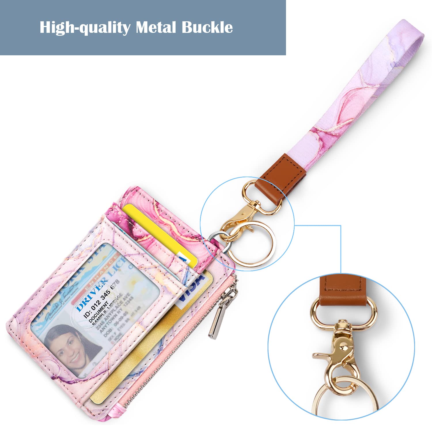 Cute Wrist Lanyard for Women with ID Holder & Card Slots - Perfect for Work & Travel