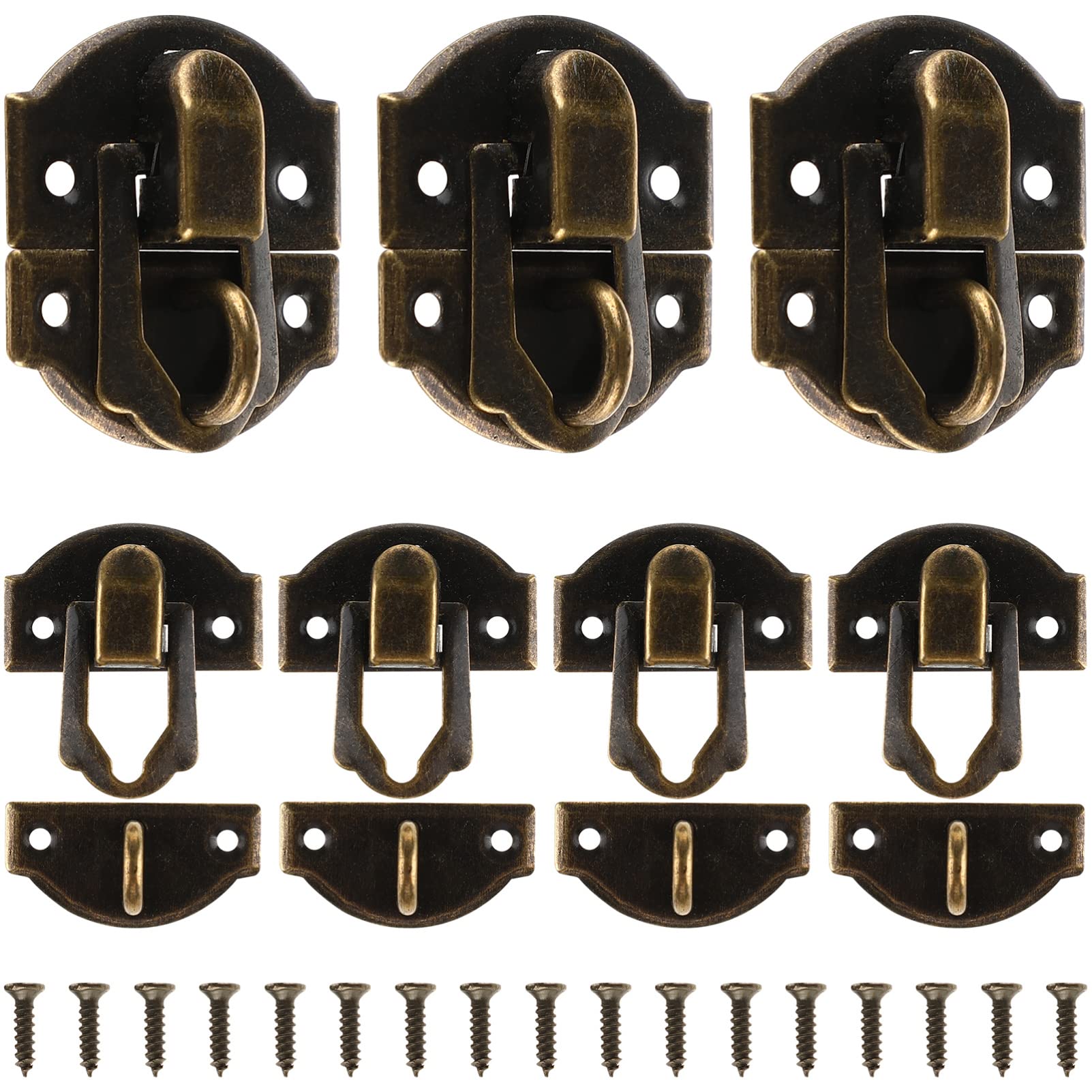 Vintage Bronze Jewelry Box Hardware - 10PCS Antique Bronze Cabinet Latches, Hasp Pad Lock Clasp & Toggle Latch Set for Jewelry Box, Case & Vintage Style Furniture - Perfect for DIY Jewelry Storage & Home Décor Projects