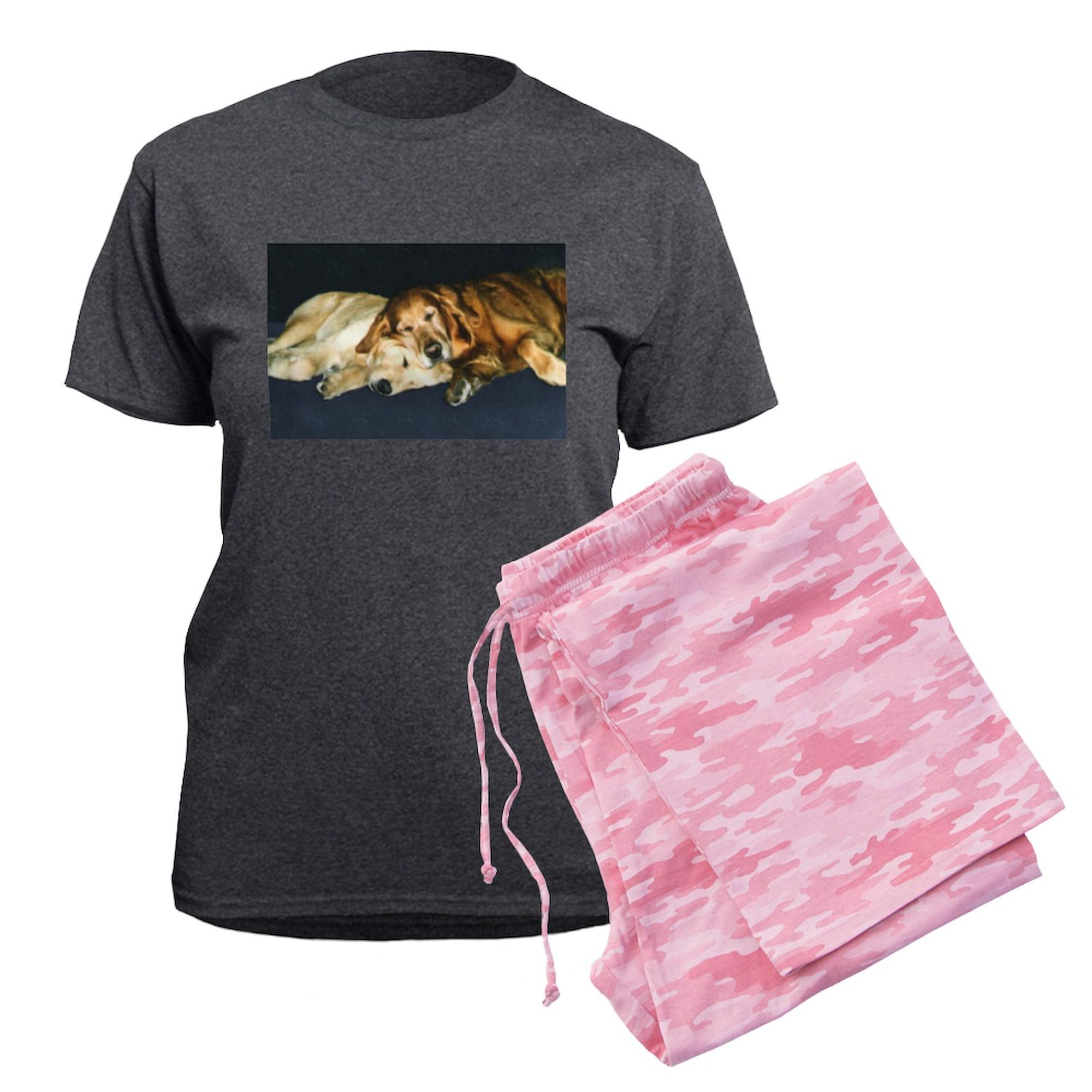 Golden Retriever Lovers Pajama Set for Women - Soft Charcoal Novelty Sleepwear with Old Friends Design | Perfect for Dog Moms, Cozy Nights & Gift Giving