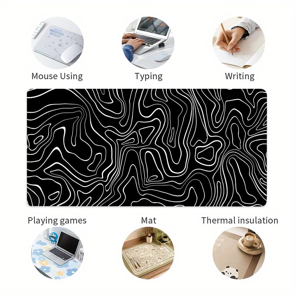 Premium Non-Slip Gaming Mouse Pad - Extra Large Desk Mat with Stitched Edges for PC, Laptop & Office Work | Perfect for Gamers, Programmers & Home Office Use