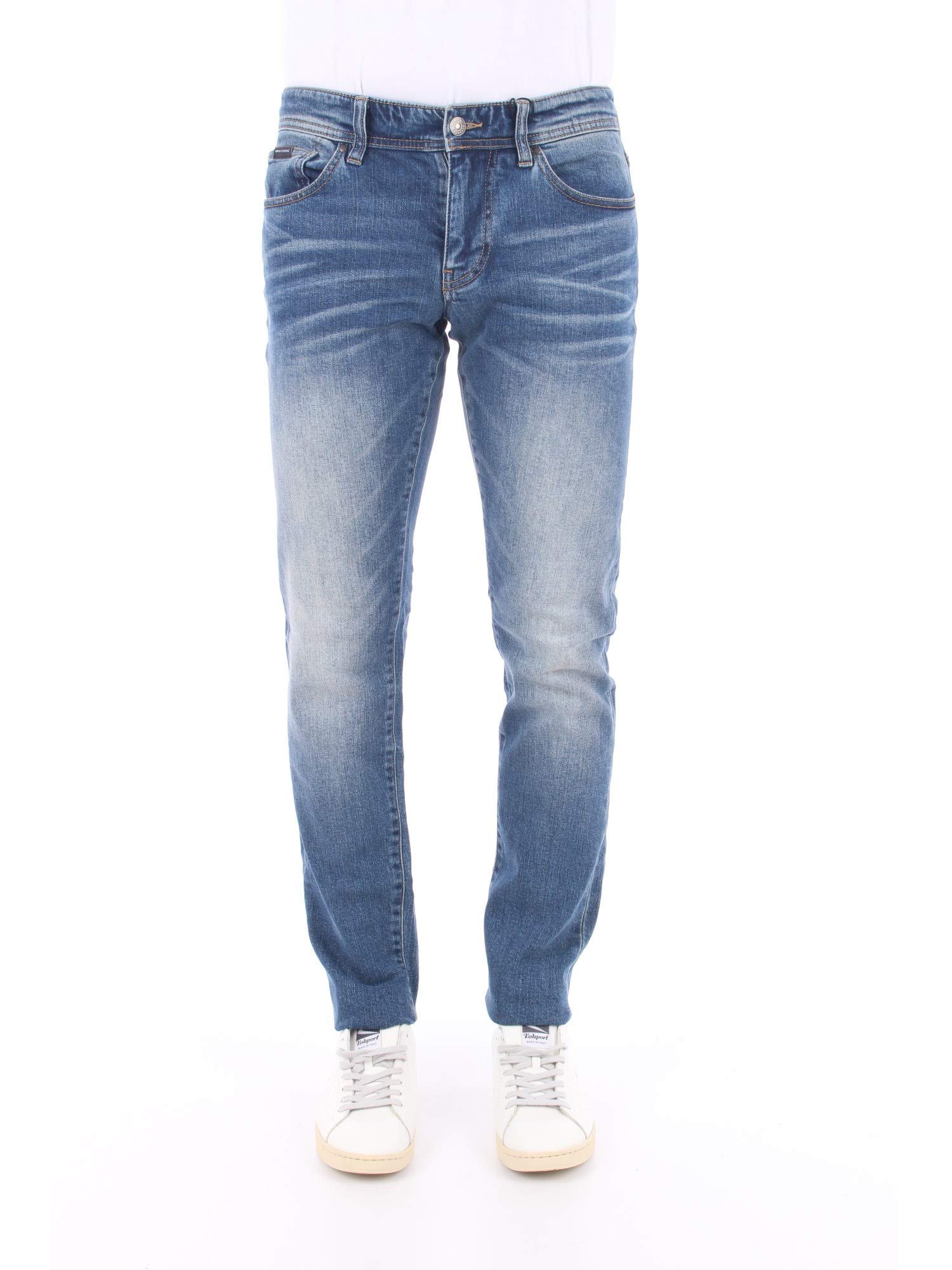 ARMANI EXCHANGE Men's Skinny Fit Medium Wash Denim Jeans - Slim Fit Stretch Comfort for Casual Wear & Night Out