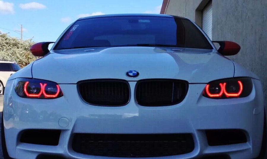DTM Style RGB Multi-Color LED Angel Eyes Halo Rings for BMW Headlights - Upgrade Your BMW Lighting for Night Driving & Car Shows