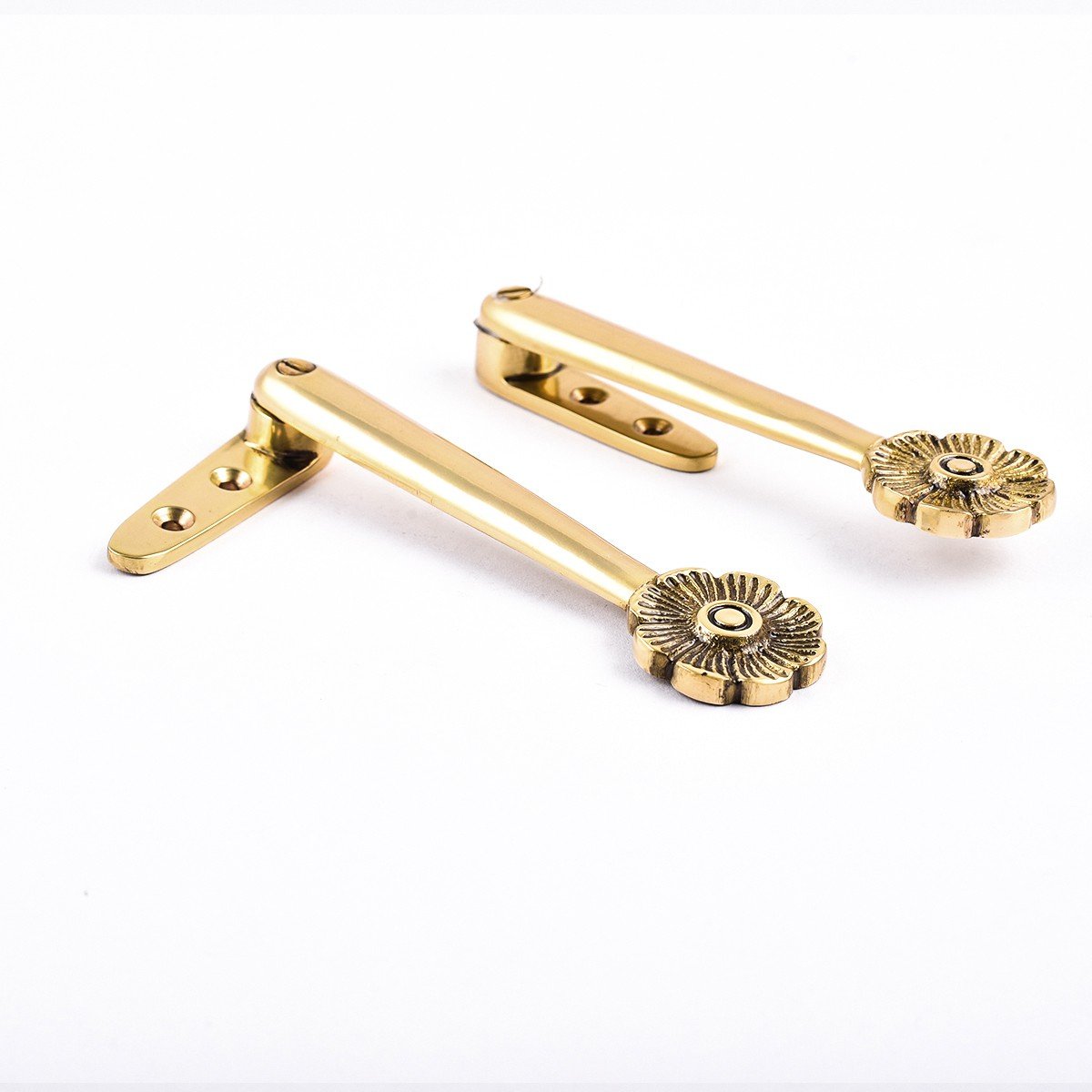 Renovators Supply 5-Inch Brass Floral Carpet Stair Clips - Pack of 13 for Securing Rugs on Stairs | Home Decor & Stair Safety Accessories