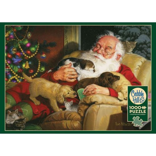 Cobble Hill Santa's Quiet Time 1000 Piece Jigsaw Puzzle - Perfect Holiday Gift for Adults & Family Game Night