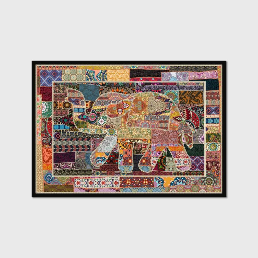 Vintage Boho Area Rugs - Persian Carpet for Living Room, Bedroom & Kitchen - Bohemian Abstract Modern Distressed Rug - Non-Slip Outdoor Rug & Bathroom Door Mat - Home Décor (47.2