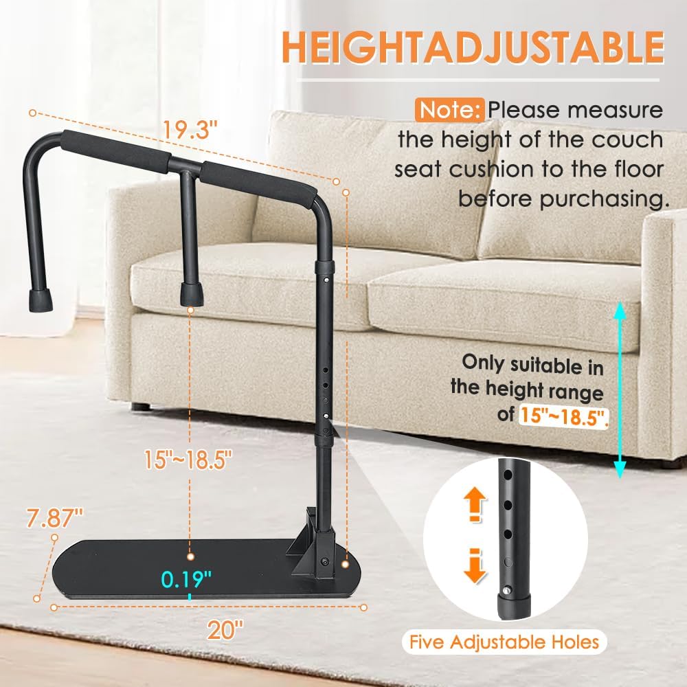 Elderly Standing Assist Chair Lift - Mobility Aid for Seniors & Adults, Couch Lift Assist Cane with Standing Support - Daily Living & Home Care Essential (Black) - Perfect for Post-Surgery Recovery & Independent Living