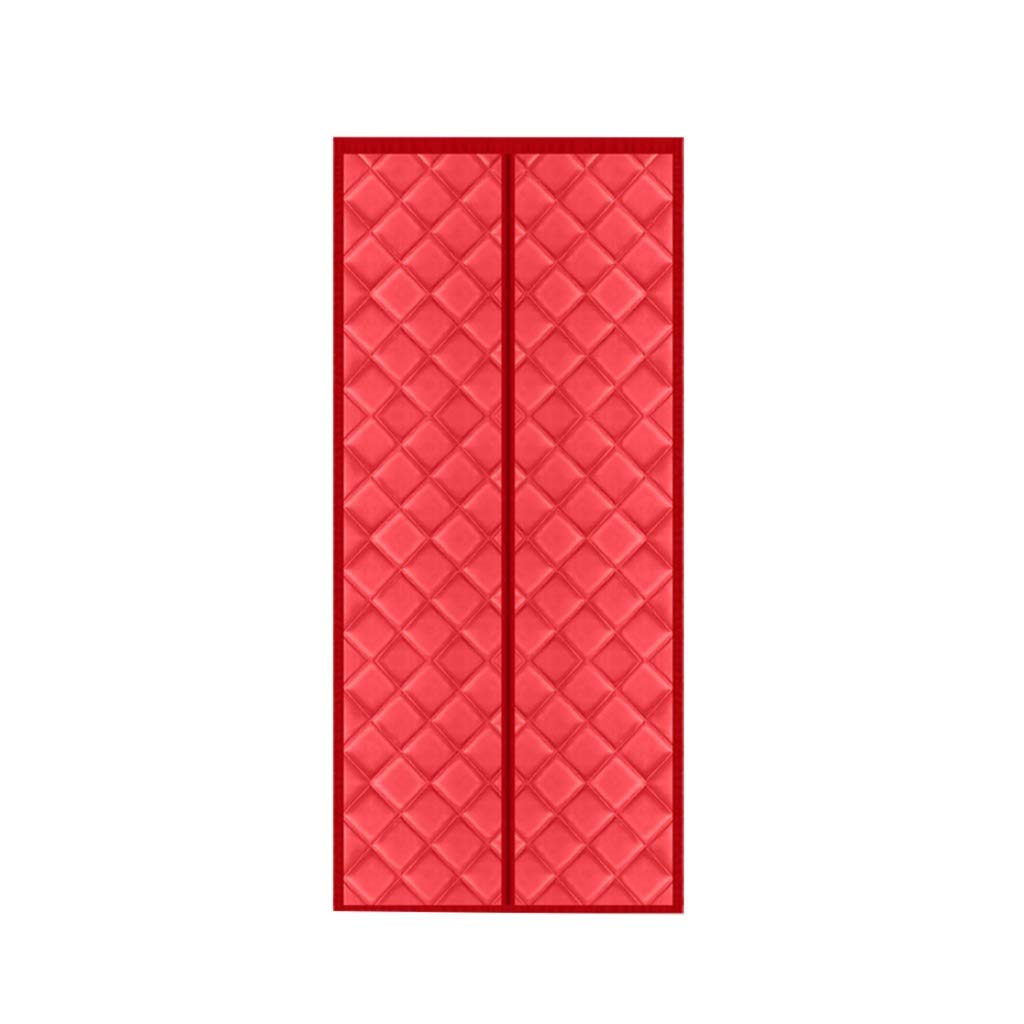 Magnetic Door Curtain for Insulation & Wind Protection - 90x220cm Red Cotton Thermal Curtain with Built-in Magnets for Quiet Closure | Perfect for Homes, Offices & Apartments to Keep Warm & Reduce Noise